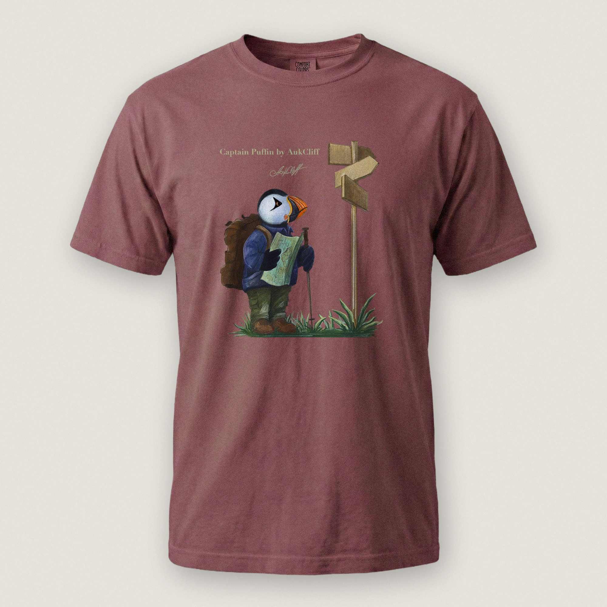 AukCliff Captain Puffin T-shirt Brick / S Captain Puffin™ Hiker Comfort Colors T-Shirt