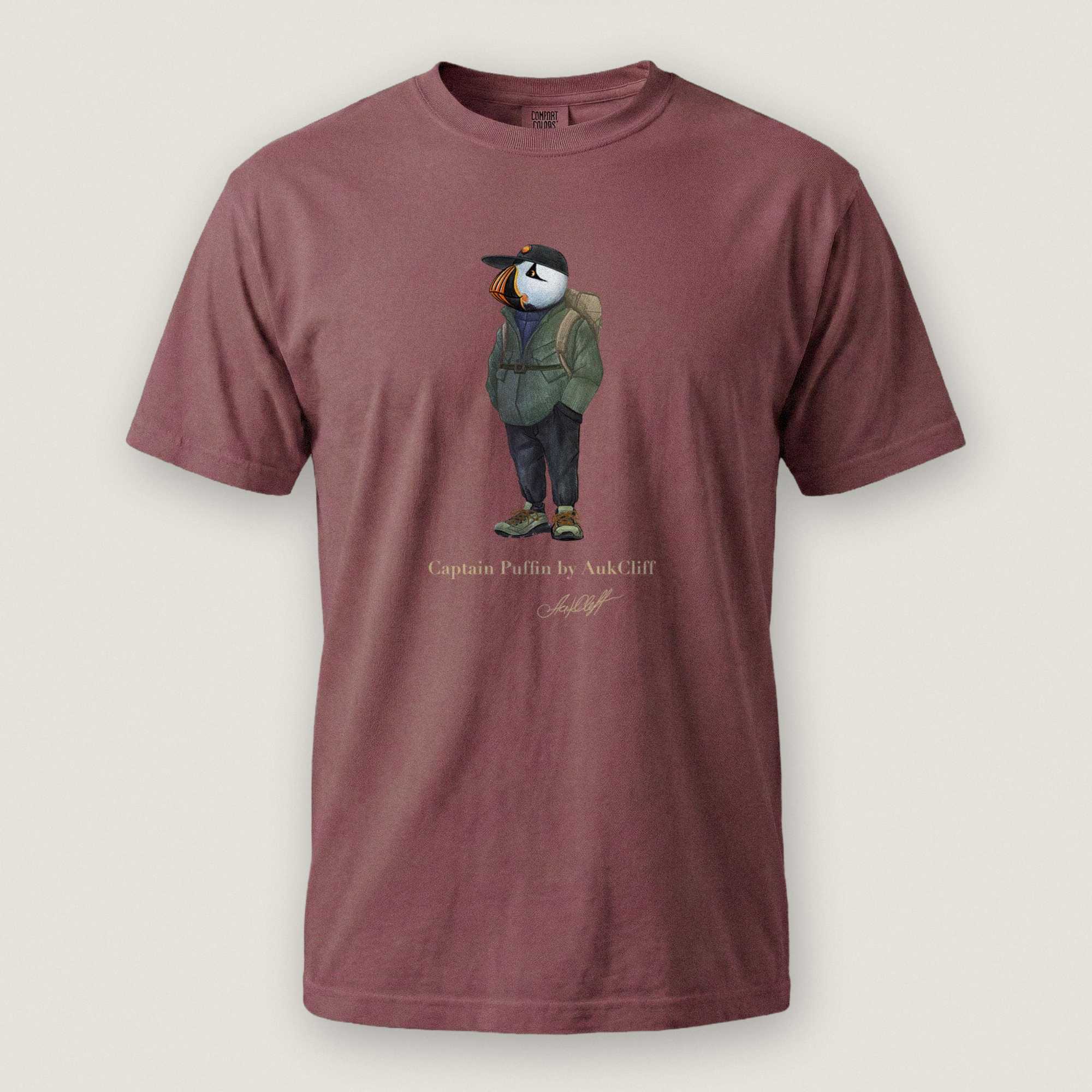 AukCliff® Captain Puffin T-shirt Brick / S Captain Puffin “Japanese Trail Walker” Comfort Colors T-Shirt