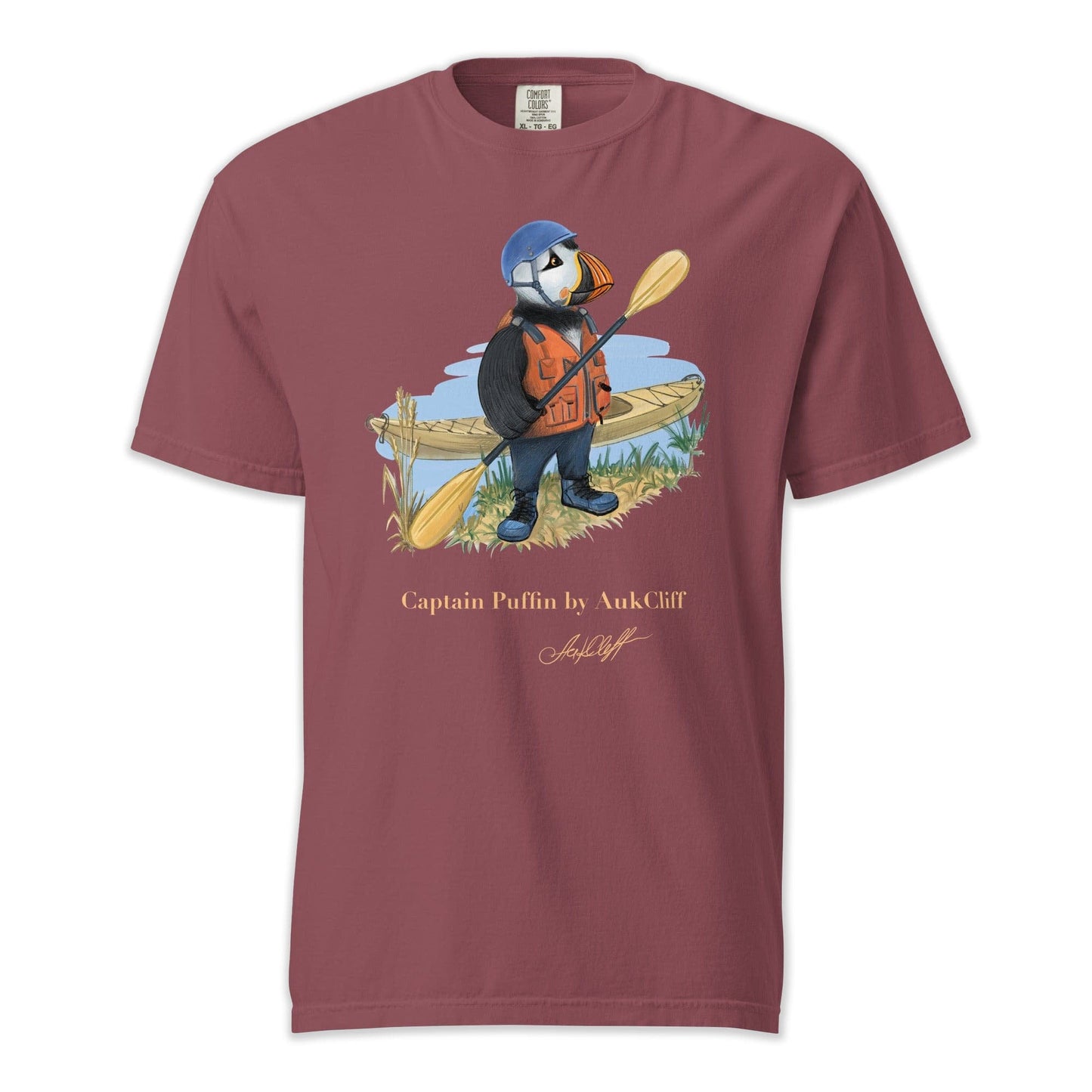 AukCliff Captain Puffin T-shirt Brick / S Captain Puffin™ Kayaker Comfort Colors T-Shirt
