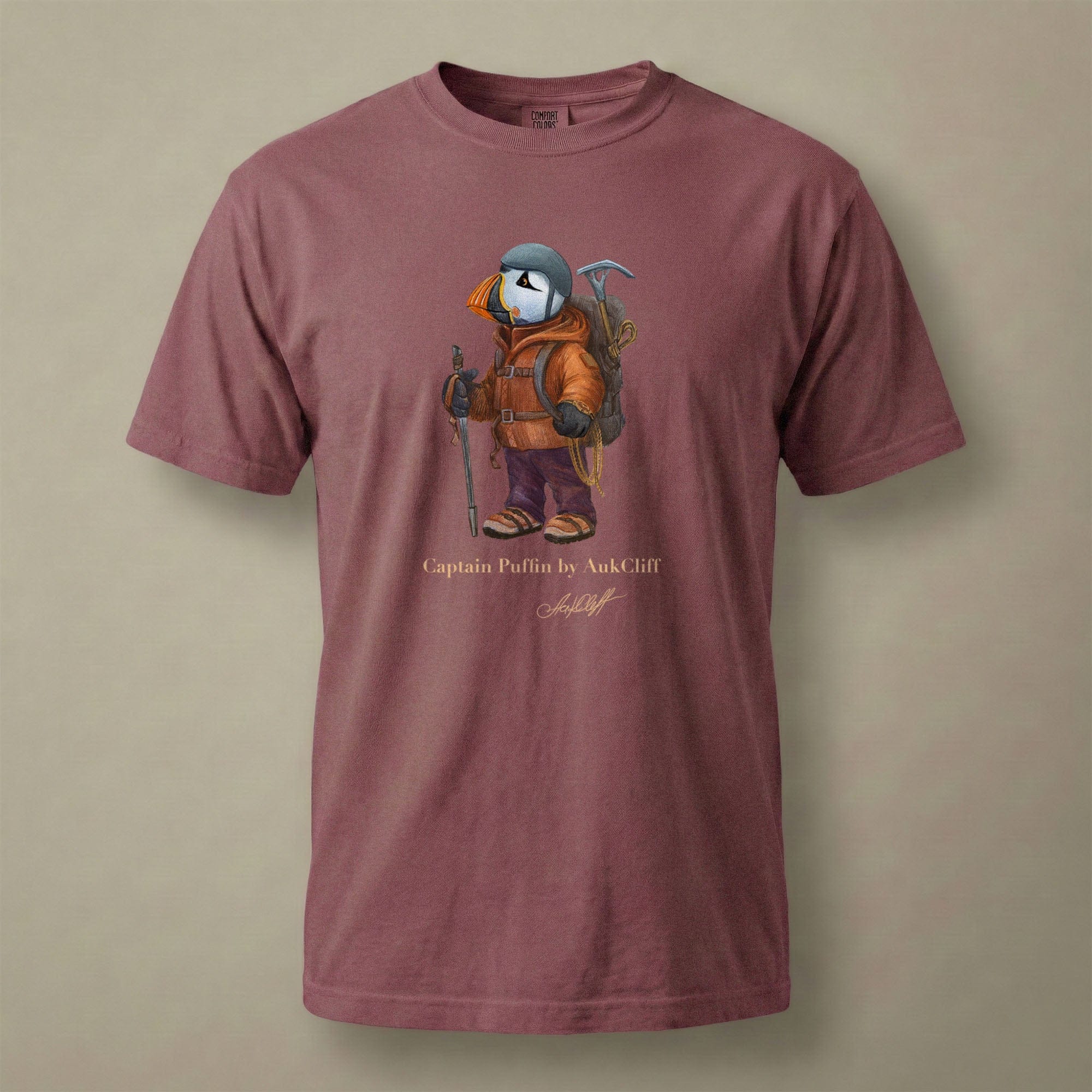 AukCliff Captain Puffin T-shirt Brick / S Captain Puffin™ Mountaineer Comfort Colors T-Shirt