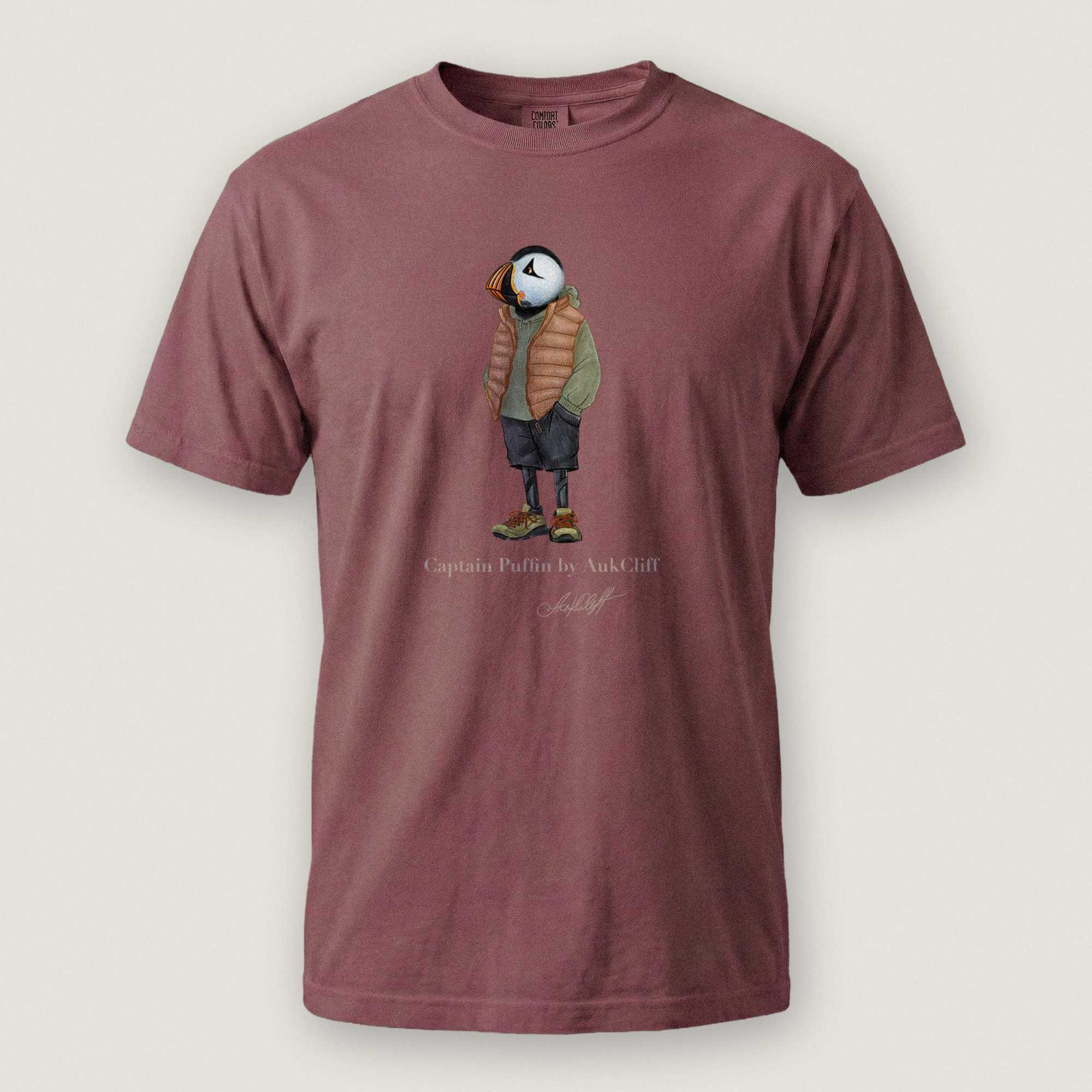 AukCliff® Captain Puffin T-shirt Brick / S Captain Puffin “New Zealand Tramper” Comfort Colors T-Shirt