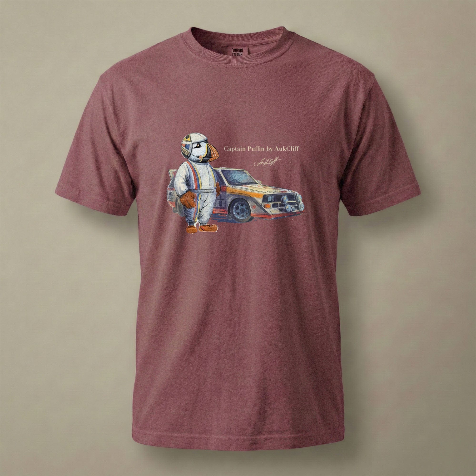 AukCliff Captain Puffin T-shirt Brick / S Captain Puffin™ Rally Driver T-Shirt