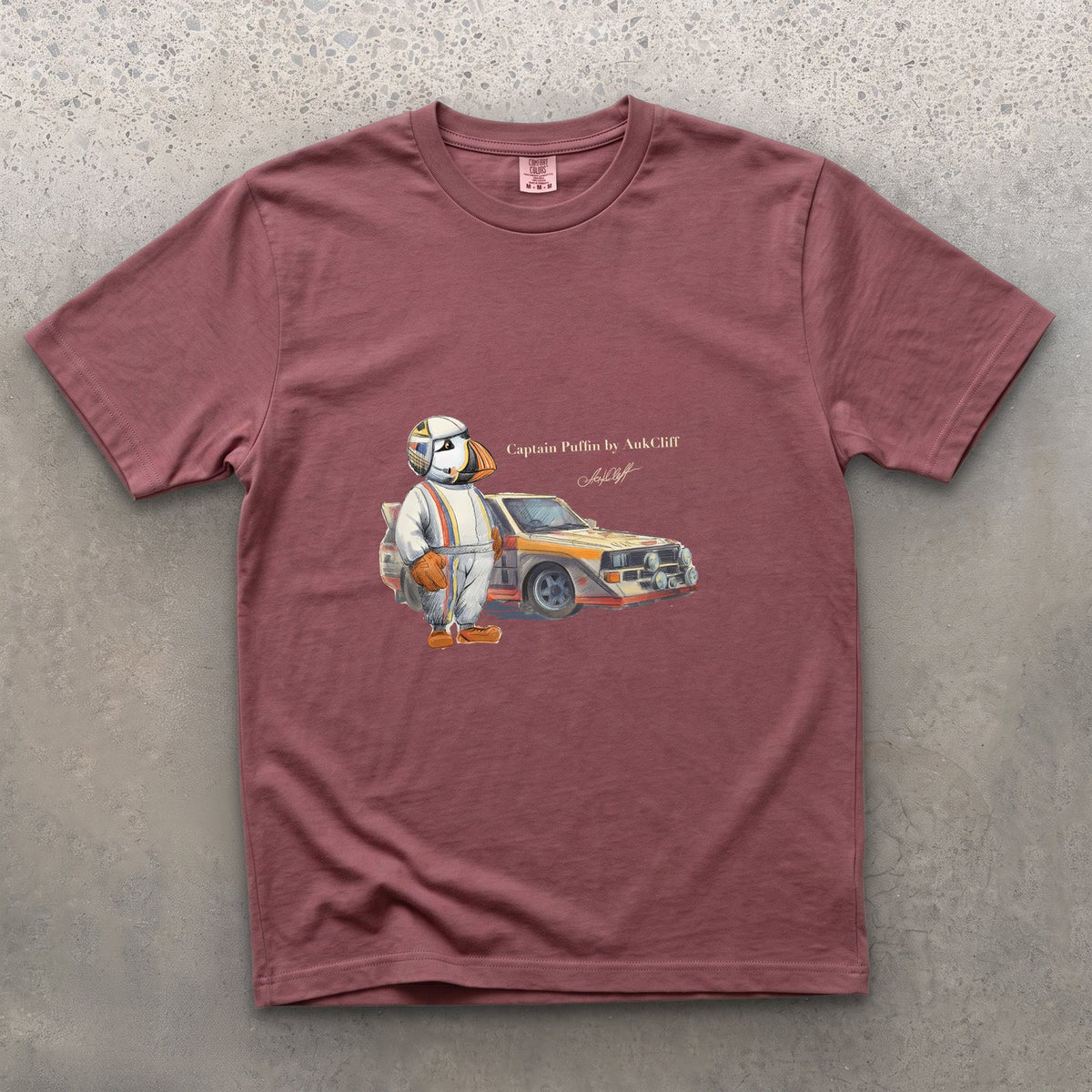 AukCliff Captain Puffin T-shirt Brick / S Captain Puffin™ Rally Driver T-Shirt