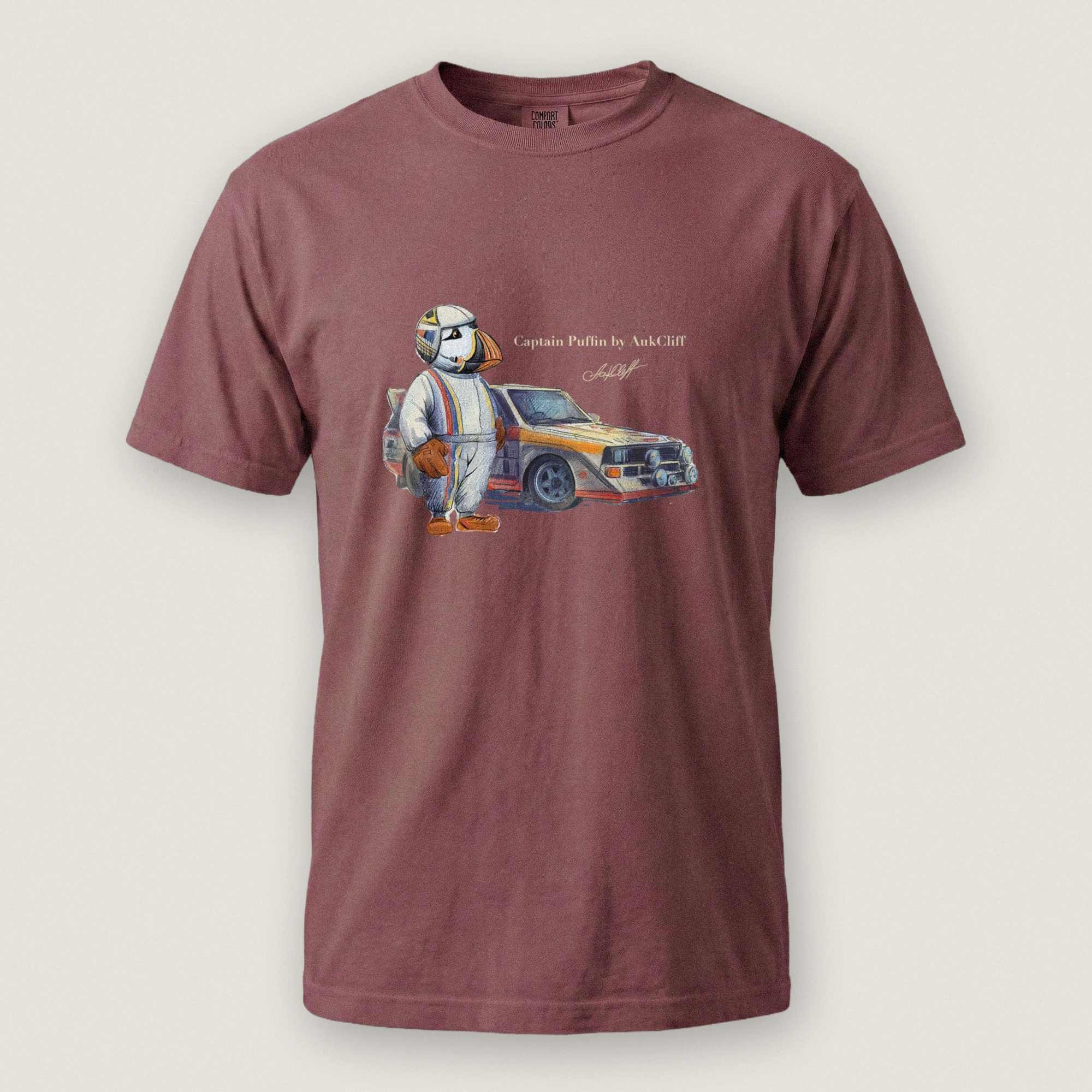 AukCliff Captain Puffin T-shirt Brick / S Captain Puffin™ Rally Driver T-Shirt