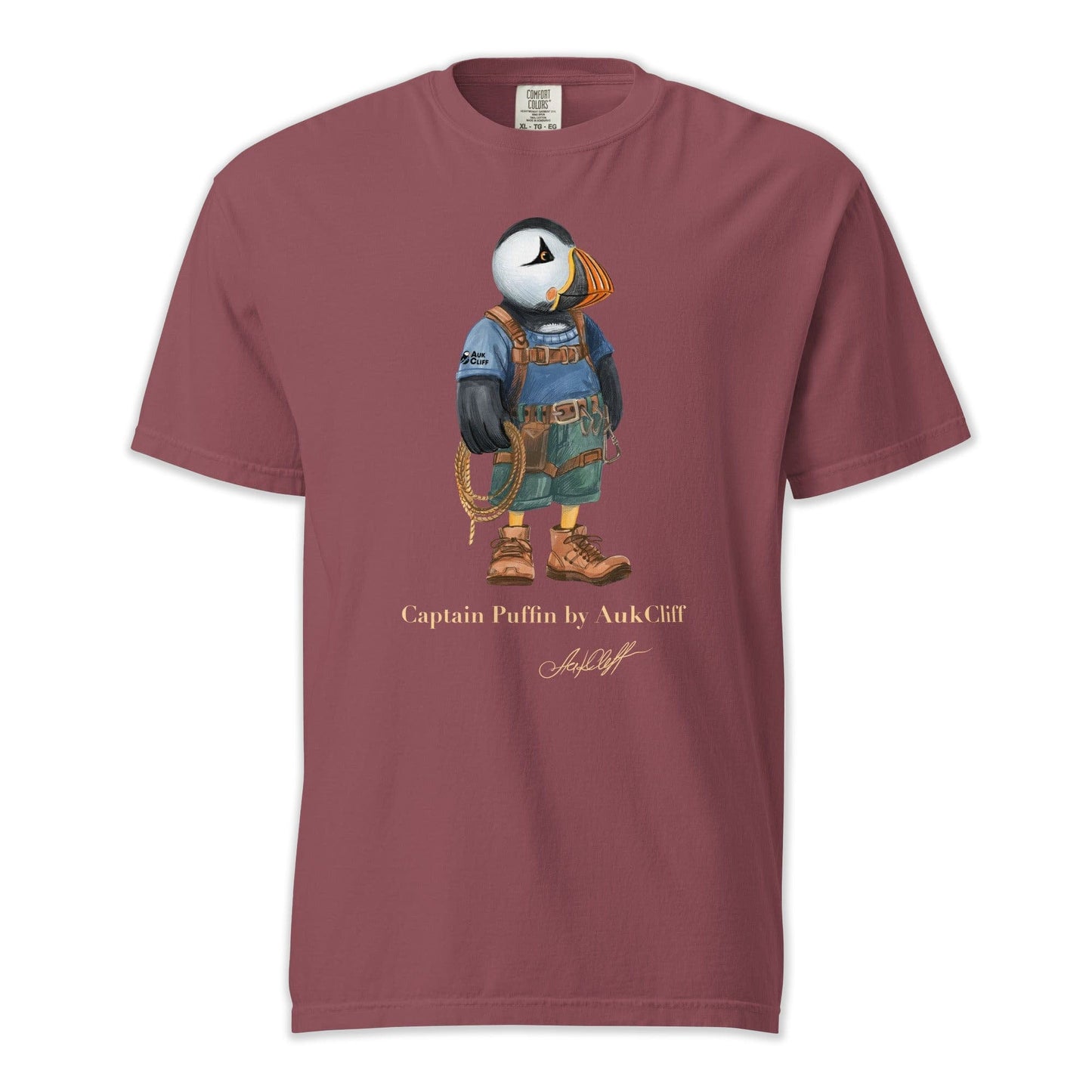 AukCliff Captain Puffin T-shirt Brick / S Captain Puffin Rock™ Climber Comfort Colors T-Shirt