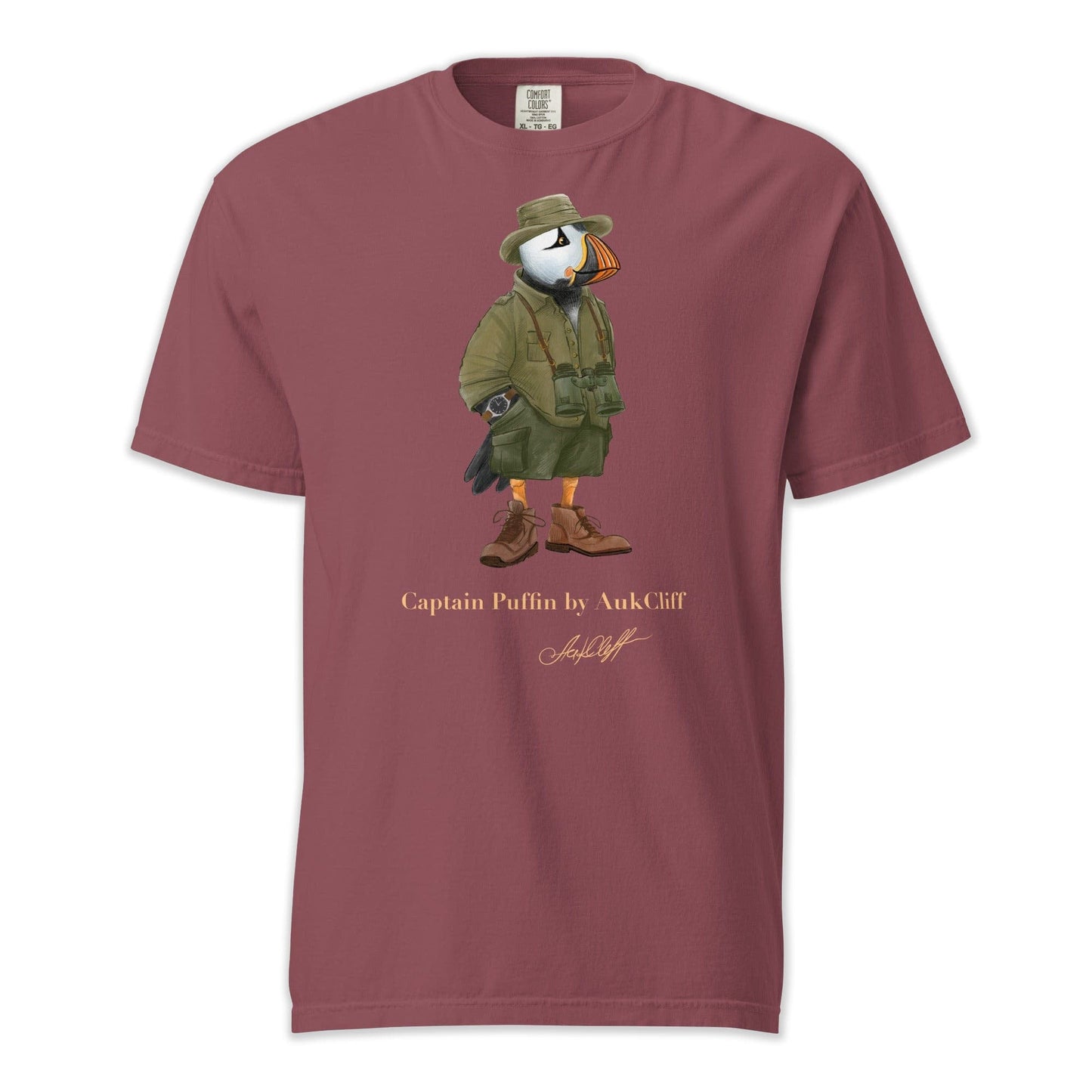 AukCliff Captain Puffin T-shirt Brick / S Captain Puffin™ Safari Explorer Comfort Colors T-Shirt