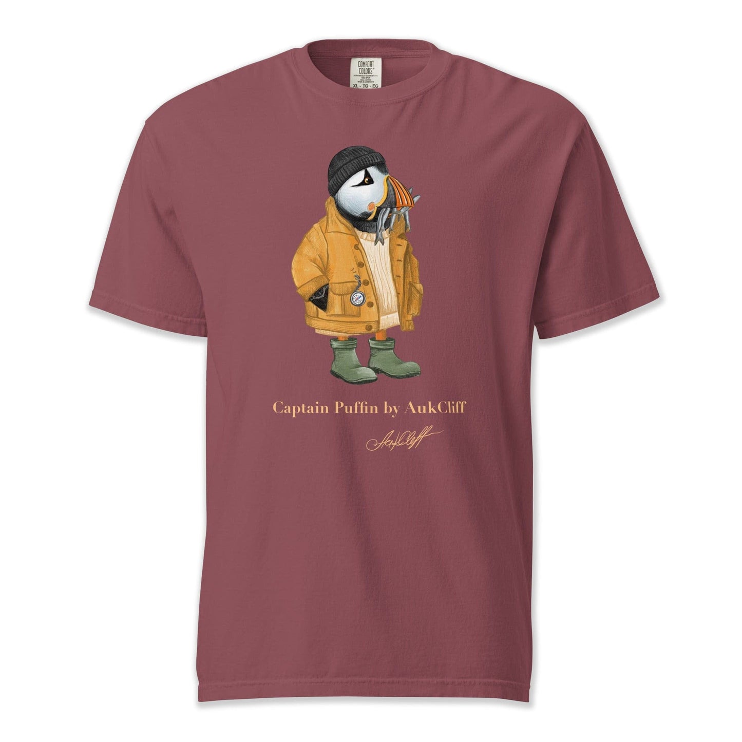 AukCliff Captain Puffin T-shirt Brick / S Captain Puffin™ Sailor “Catch of the Day” Comfort Colors T-Shirt