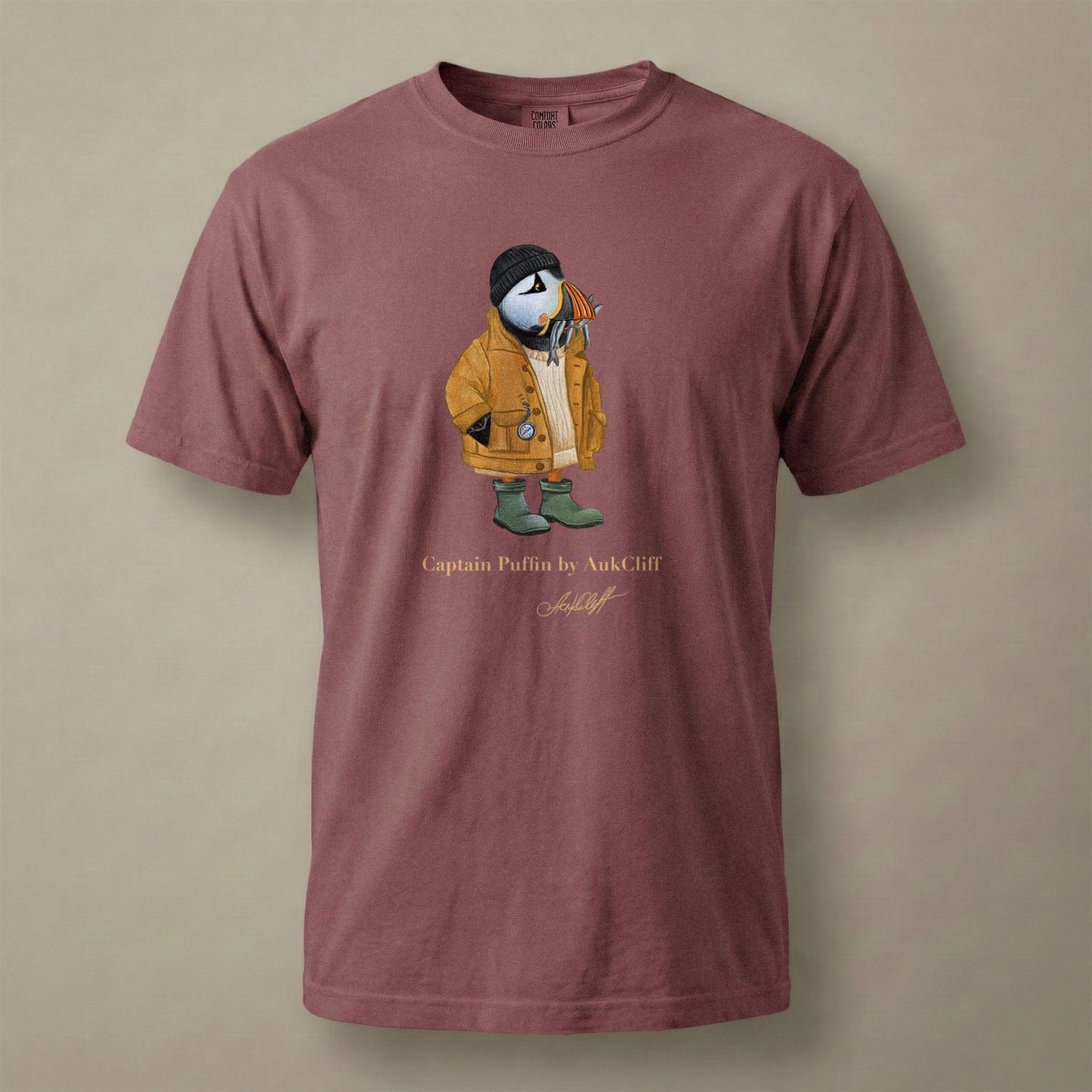 AukCliff Captain Puffin T-shirt Brick / S Captain Puffin™ Sailor “Catch of the Day” Comfort Colors T-Shirt