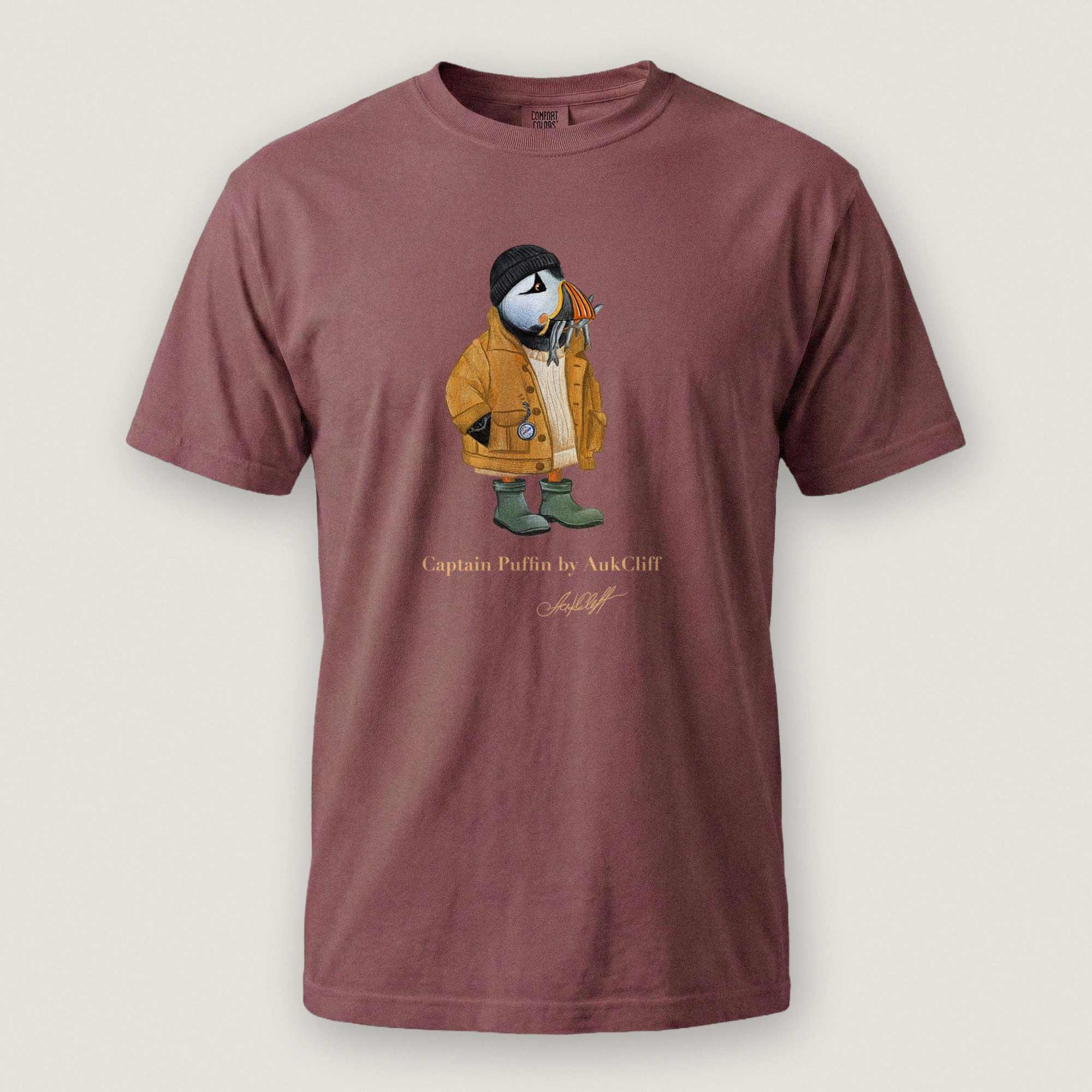 AukCliff Captain Puffin T-shirt Brick / S Captain Puffin™ Sailor “Catch of the Day” Comfort Colors T-Shirt