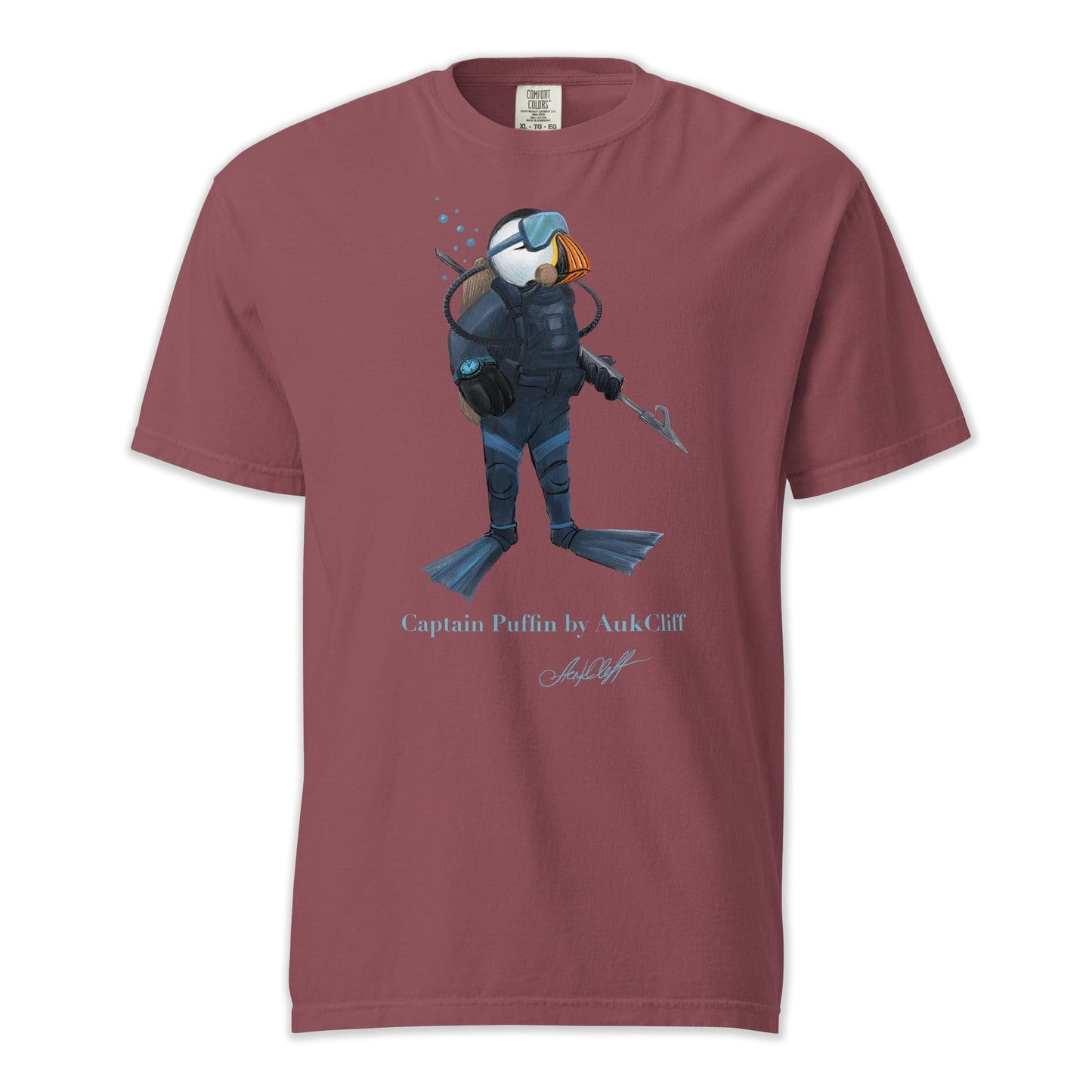AukCliff Captain Puffin T-shirt Brick / S Captain Puffin™ Scuba Diver Comfort Colors T-Shirt
