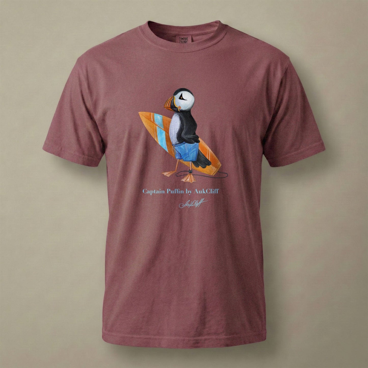 AukCliff Captain Puffin T-shirt Brick / S Captain Puffin™ Surfer Comfort Colors T-Shirt