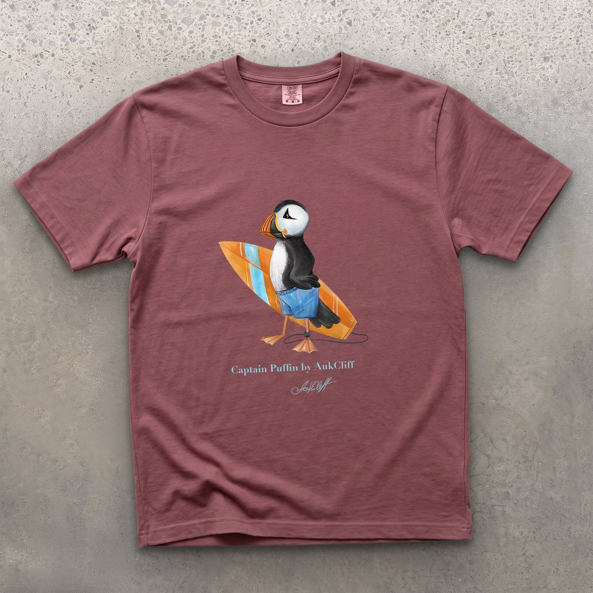 AukCliff Captain Puffin T-shirt Brick / S Captain Puffin™ Surfer Comfort Colors T-Shirt