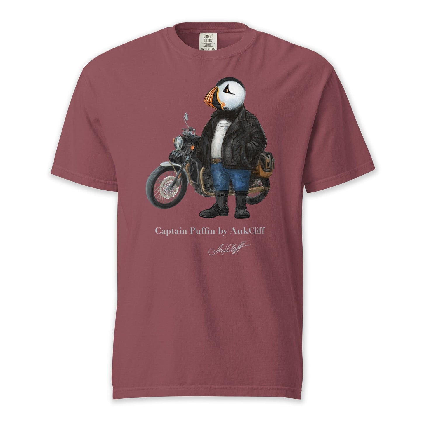 AukCliff Captain Puffin T-shirt Brick / S Captain Puffin™ “The Café Racer” Comfort Colors T-Shirt