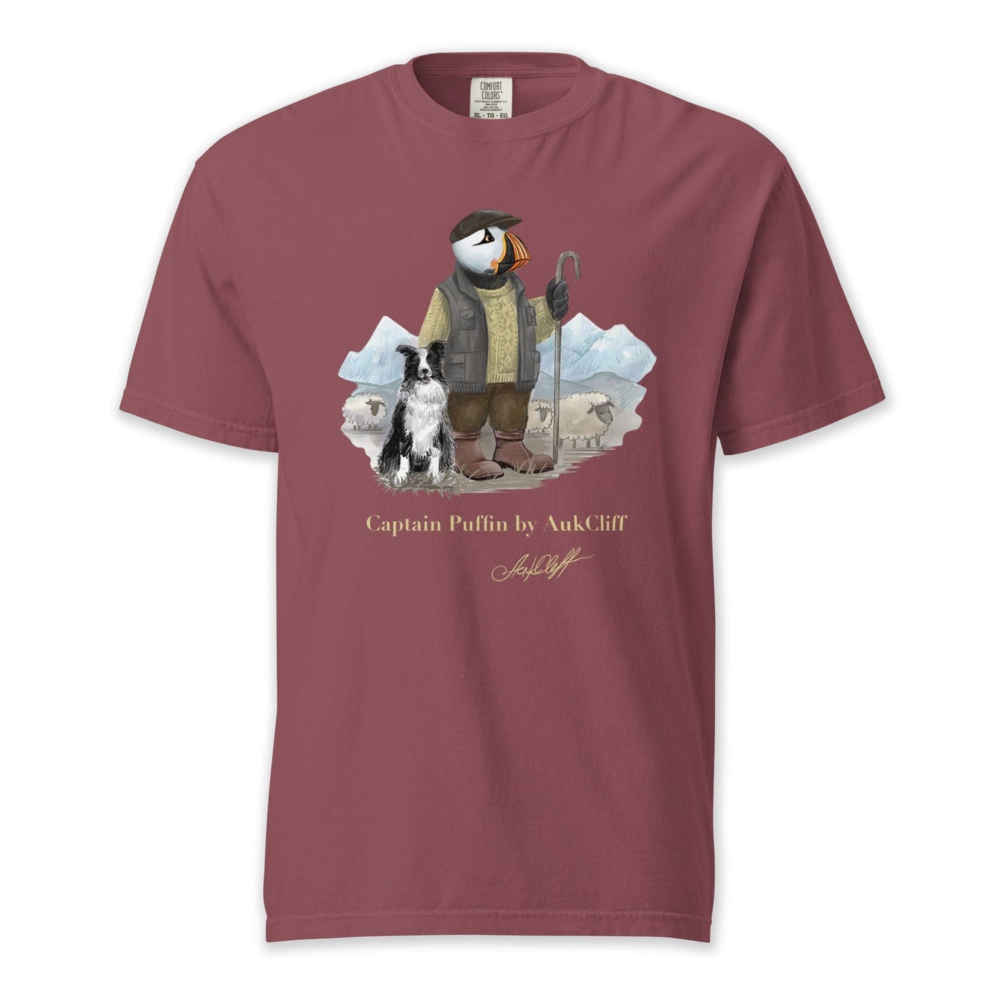 AukCliff Captain Puffin T-shirt Brick / S Captain Puffin™ “The Merino Farmer” Comfort Colors T-Shirt