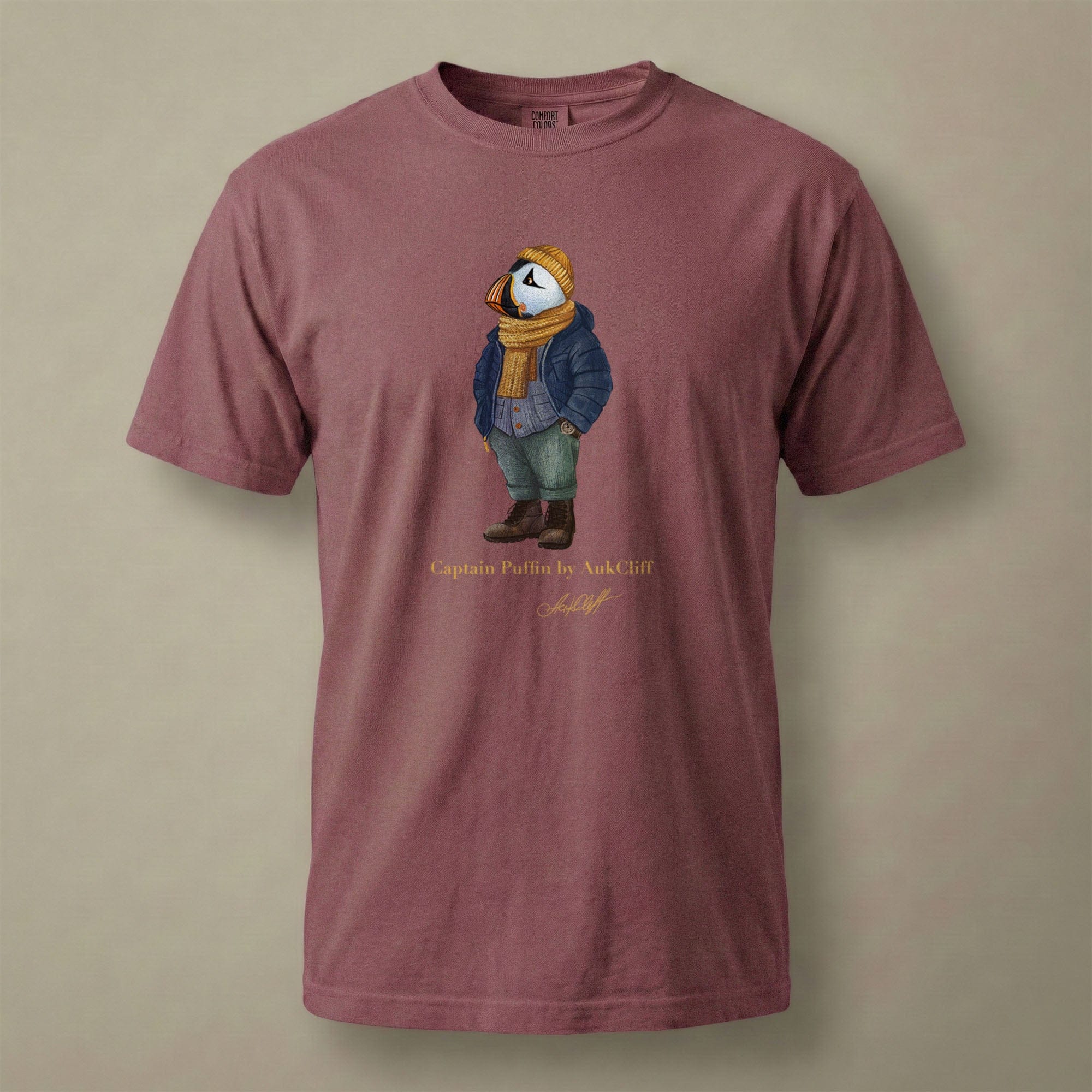 AukCliff Captain Puffin T-shirt Brick / S Captain Puffin™ “The Winter Wanderer” Comfort Colors T-Shirt