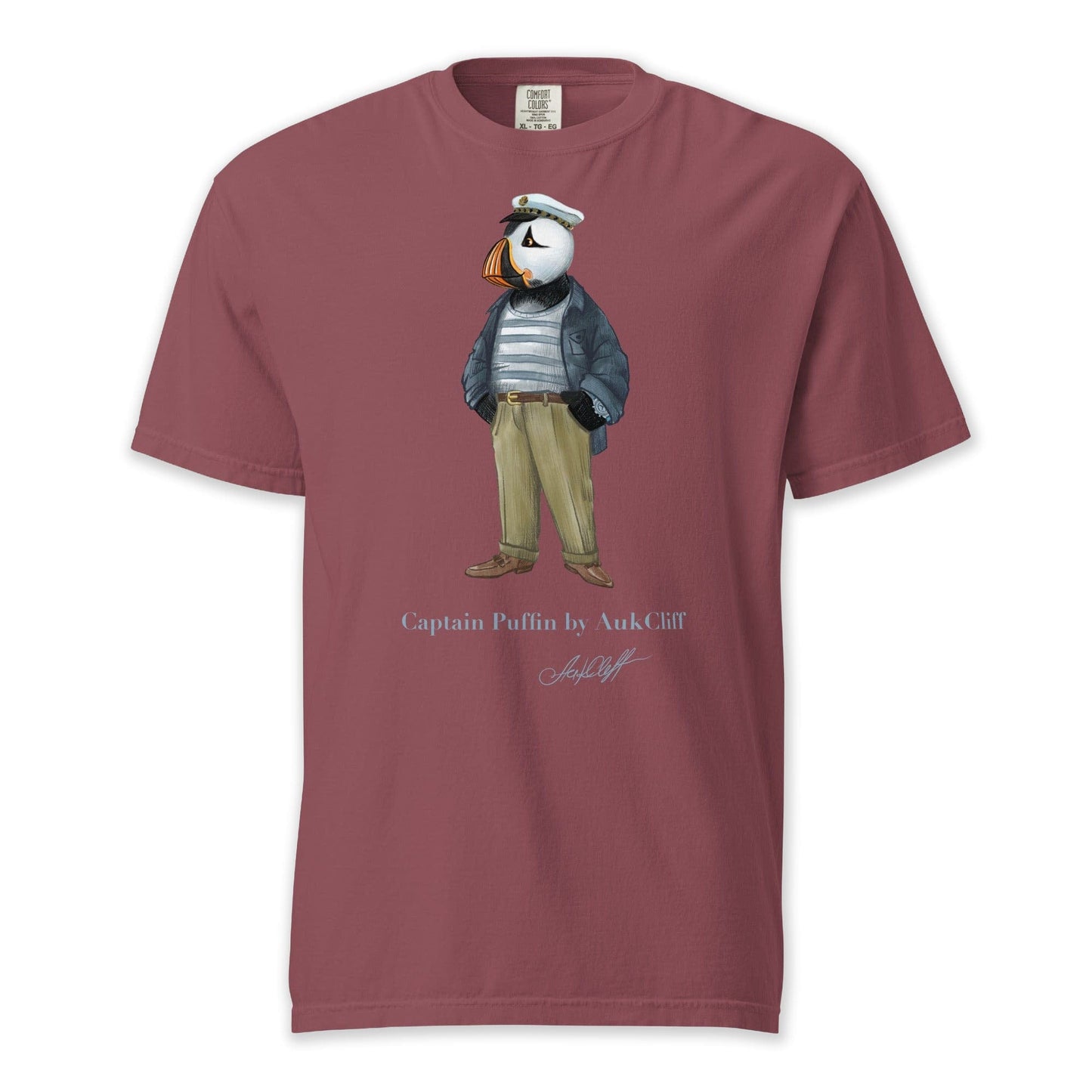 AukCliff Captain Puffin T-shirt Brick / S Captain Puffin “The Yacht Captain” Comfort Colors T-Shirt