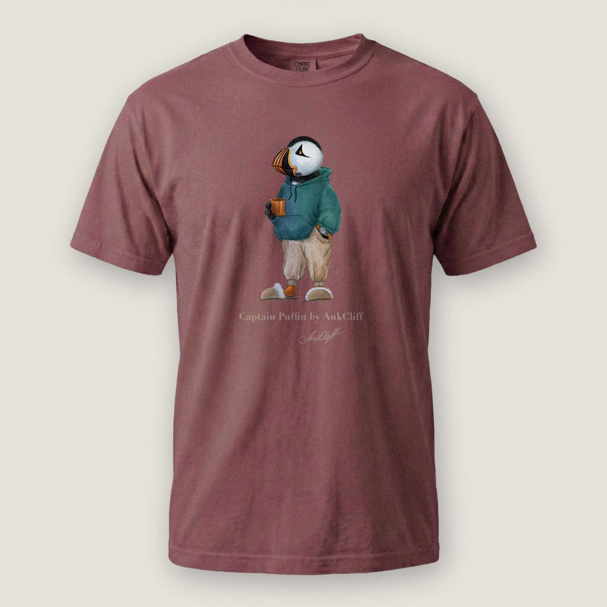 AukCliff® Captain Puffin T-shirt Brick / S Captain Puffin™ “Trail Après” Comfort Colors T-Shirt