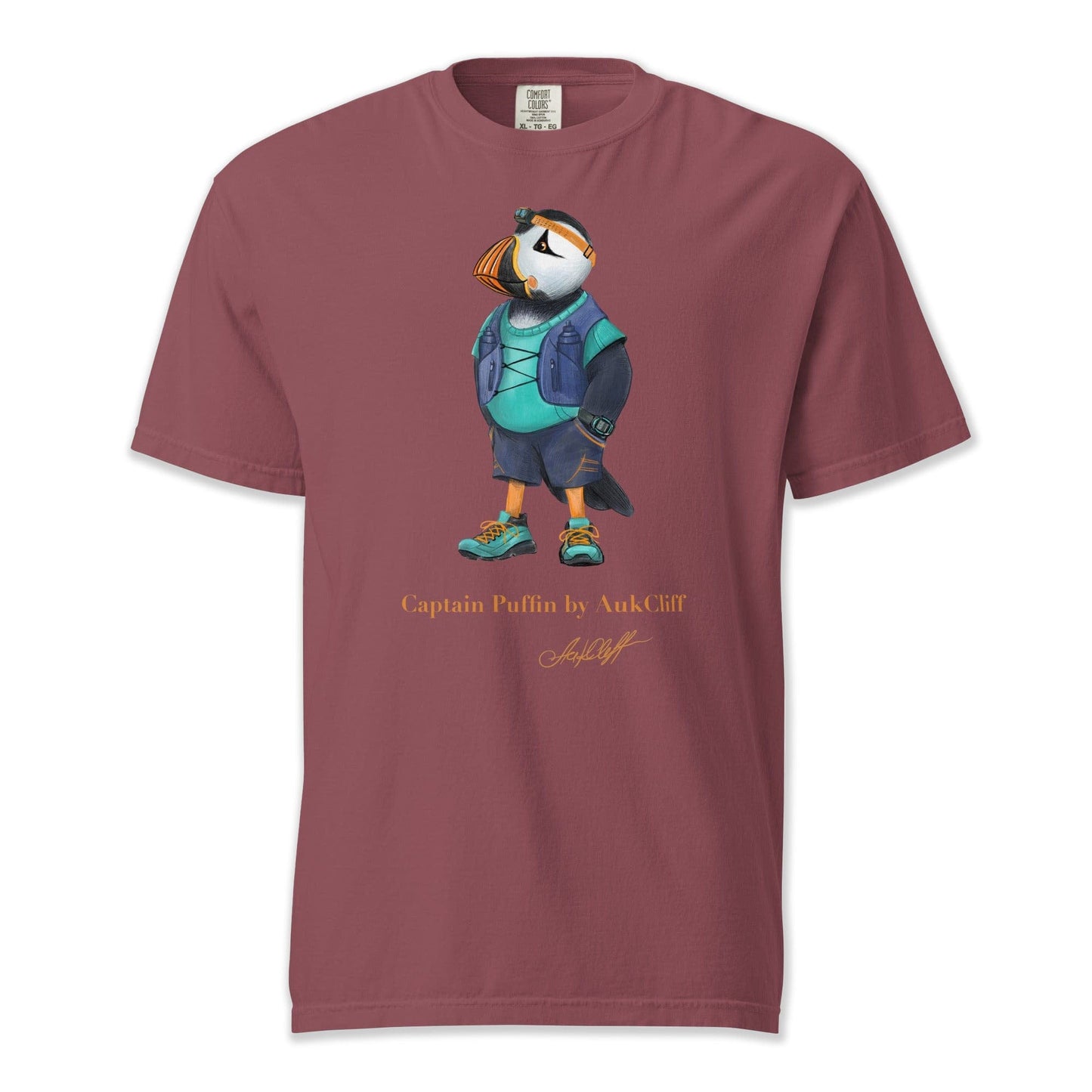 AukCliff Captain Puffin T-shirt Brick / S Captain Puffin™ Trail Runner Comfort Colors T-Shirt