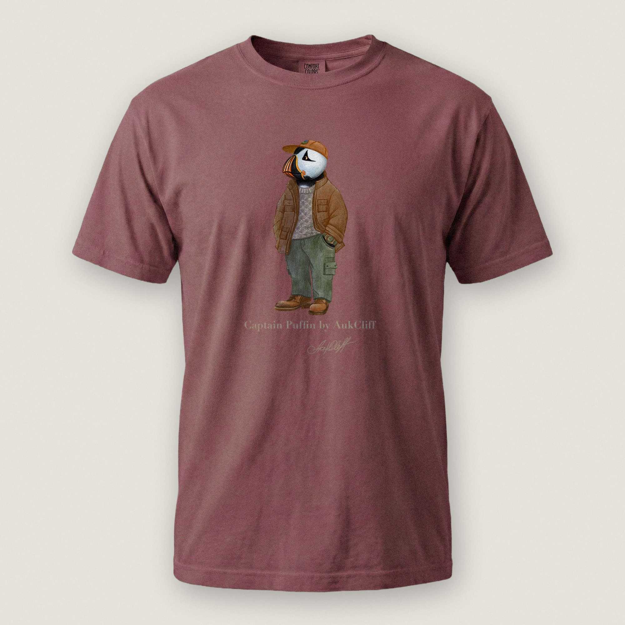 AukCliff® Captain Puffin T-shirt Brick / S Captain Puffin “UK Rambler” Comfort Colors T-Shirt