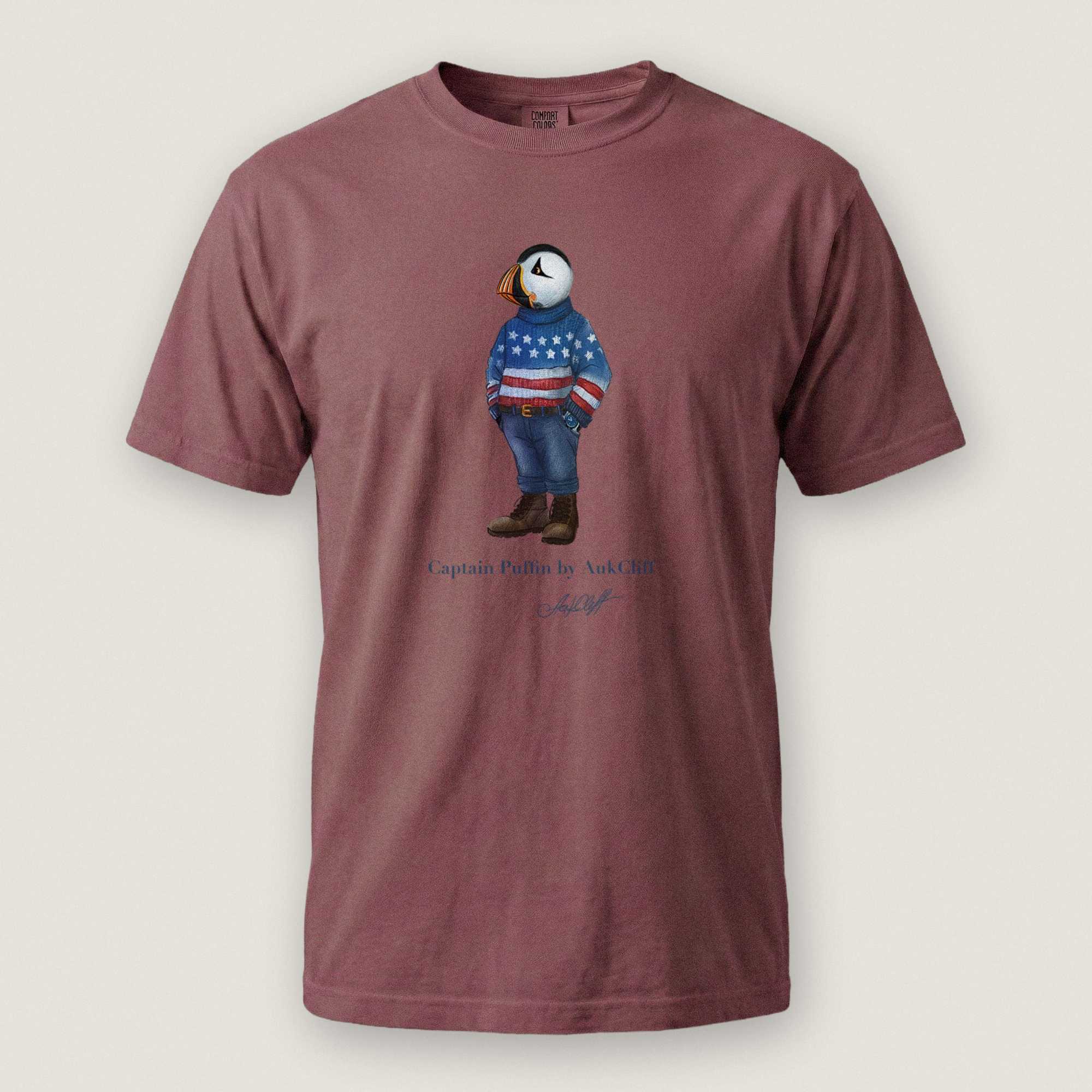 AukCliff Captain Puffin T-shirt Brick / S Captain Puffin™ “USA Outfitter” Comfort Colors T-Shirt