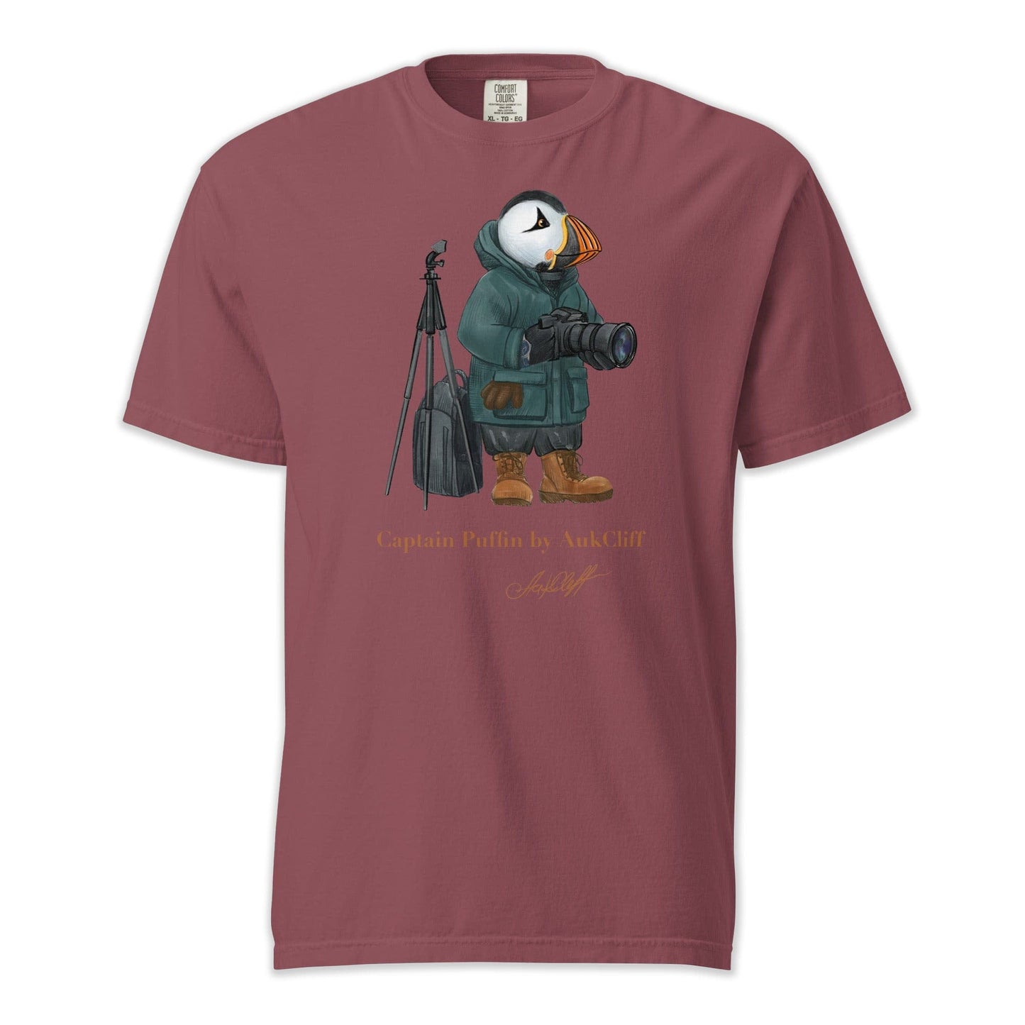 AukCliff Captain Puffin T-shirt Brick / S Captain Puffin™ Wildlife Photographer Comfort Colors T-Shirt