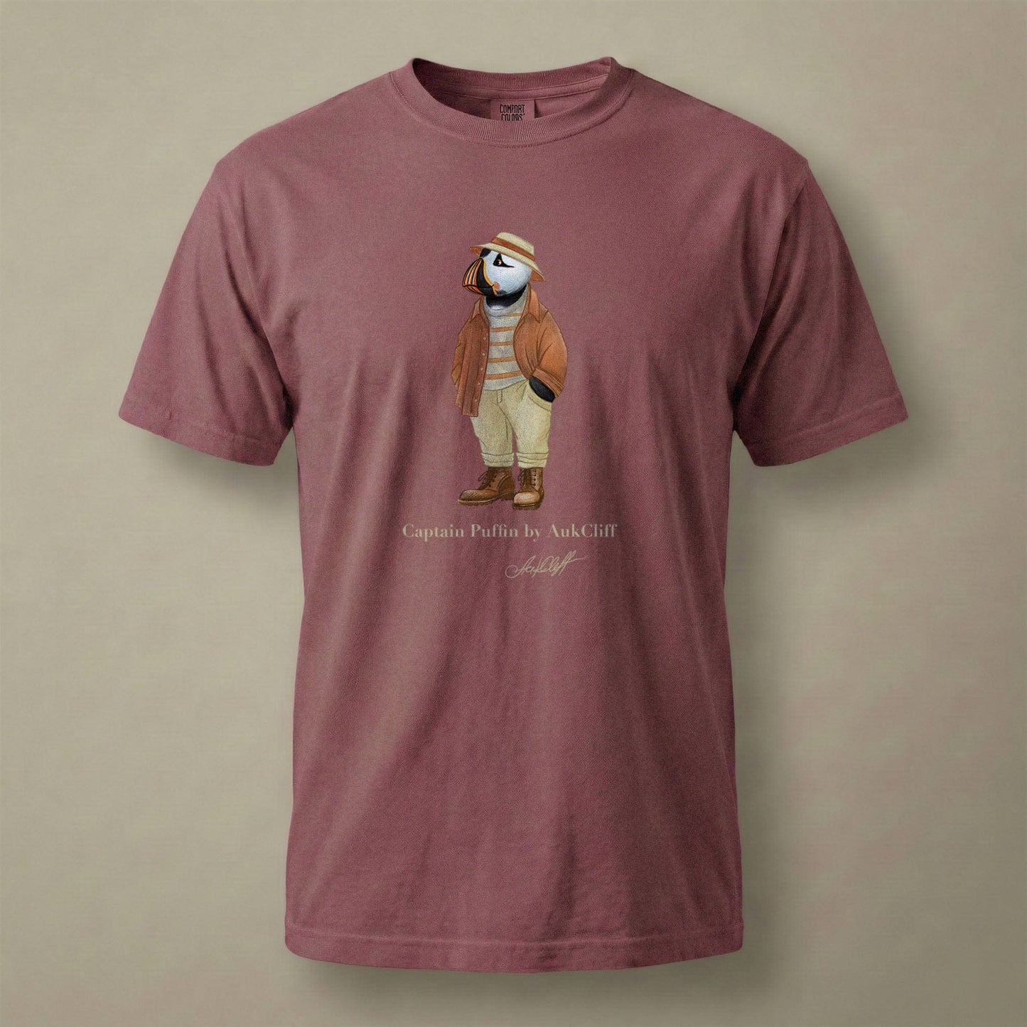 AukCliff® Captain Puffin T-shirt Captain Puffin “Iberian Rambler” Comfort Colors T-Shirt