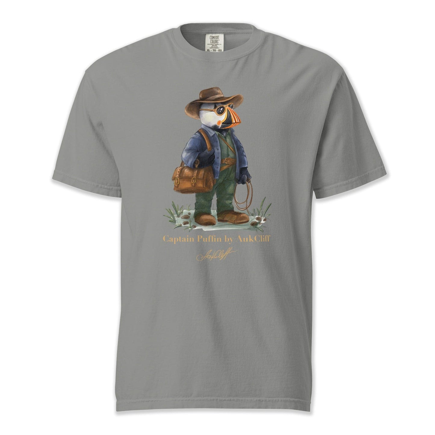 AukCliff Captain Puffin T-shirt Grey / S Captain Puffin™ Adventure Archaeologist Comfort Colors T-Shirt