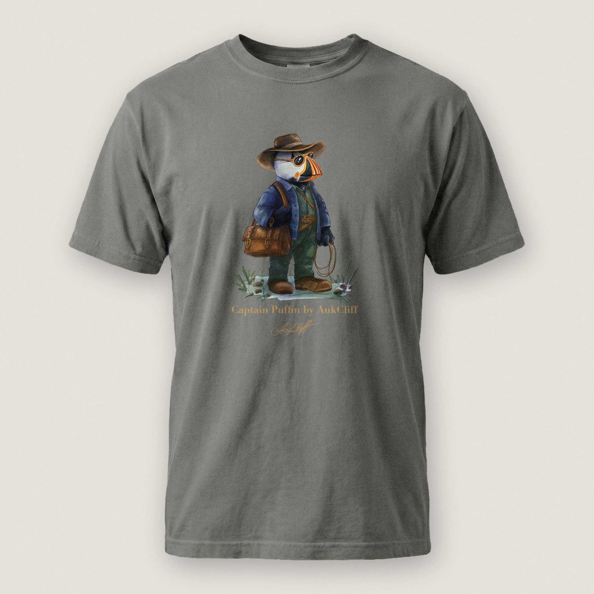 AukCliff Captain Puffin T-shirt Grey / S Captain Puffin™ Adventure Archaeologist Comfort Colors T-Shirt