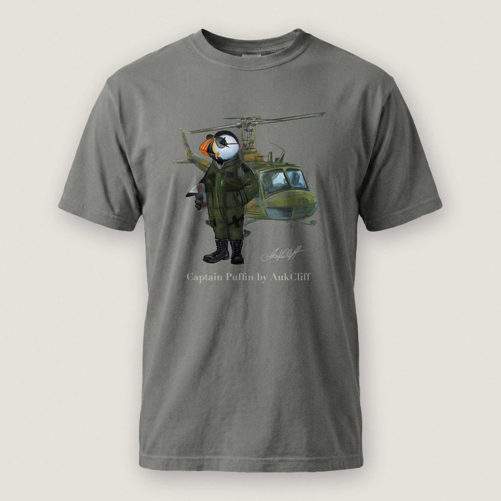 AukCliff® Captain Puffin T-shirt Grey / S Captain Puffin™ Airborne Comfort Colors T-Shirt