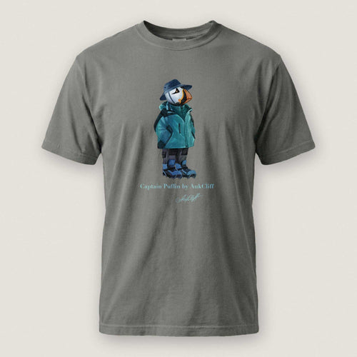 AukCliff® Captain Puffin T-shirt Grey / S Captain Puffin “Alpine Wayfarer” Comfort Colors T-Shirt