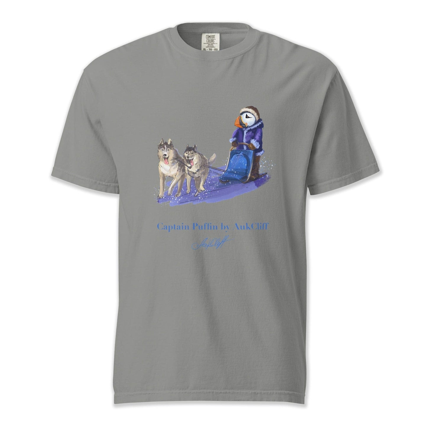 AukCliff Captain Puffin T-shirt Grey / S Captain Puffin™ Arctic Dog Sledder T-Shirt