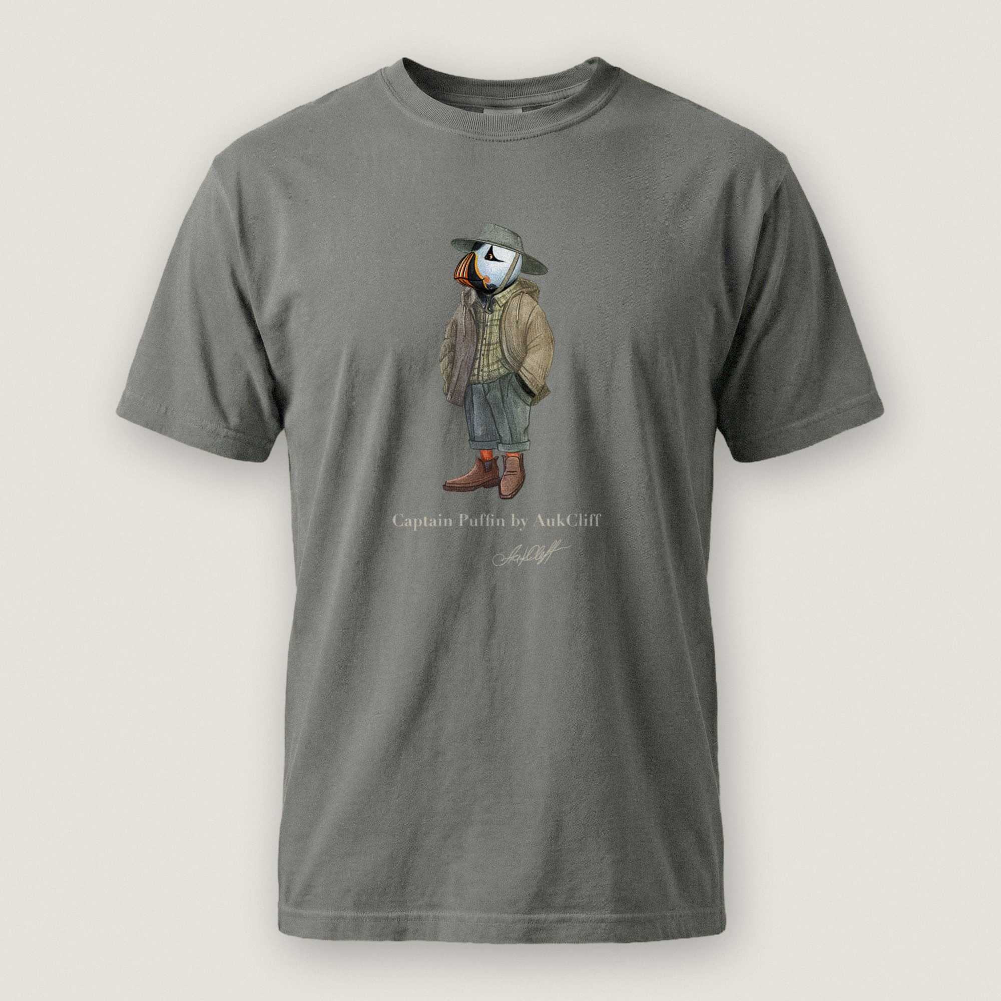 AukCliff® Captain Puffin T-shirt Grey / S Captain Puffin “Australian Bush Walker” Comfort Colors T-Shirt