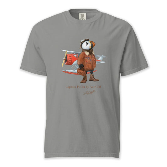 AukCliff Captain Puffin T-shirt Grey / S Captain Puffin™ Bush Pilot Comfort Colors T-Shirt