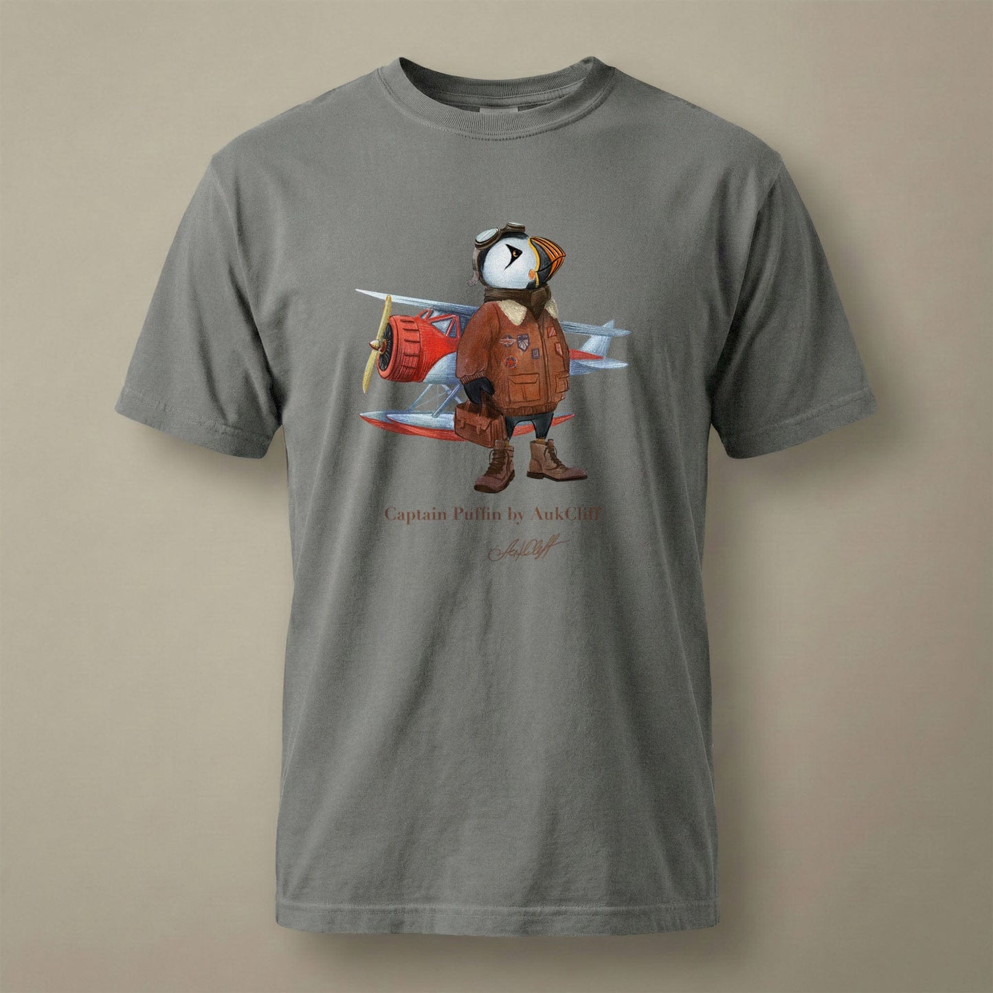 AukCliff Captain Puffin T-shirt Grey / S Captain Puffin™ Bush Pilot Comfort Colors T-Shirt