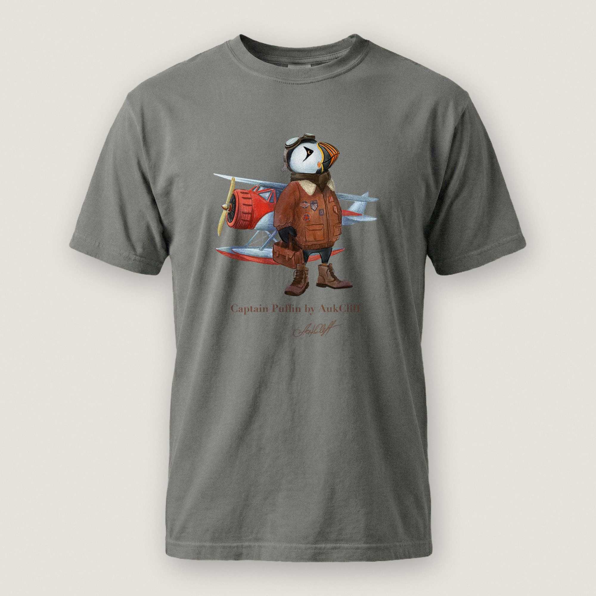 AukCliff Captain Puffin T-shirt Grey / S Captain Puffin™ Bush Pilot Comfort Colors T-Shirt