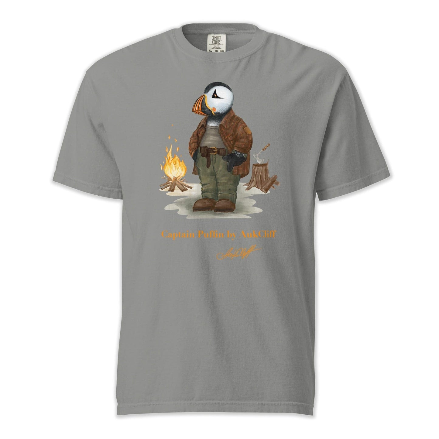 AukCliff Captain Puffin T-shirt Grey / S Captain Puffin™ Bushcraft Comfort Colors T-Shirt
