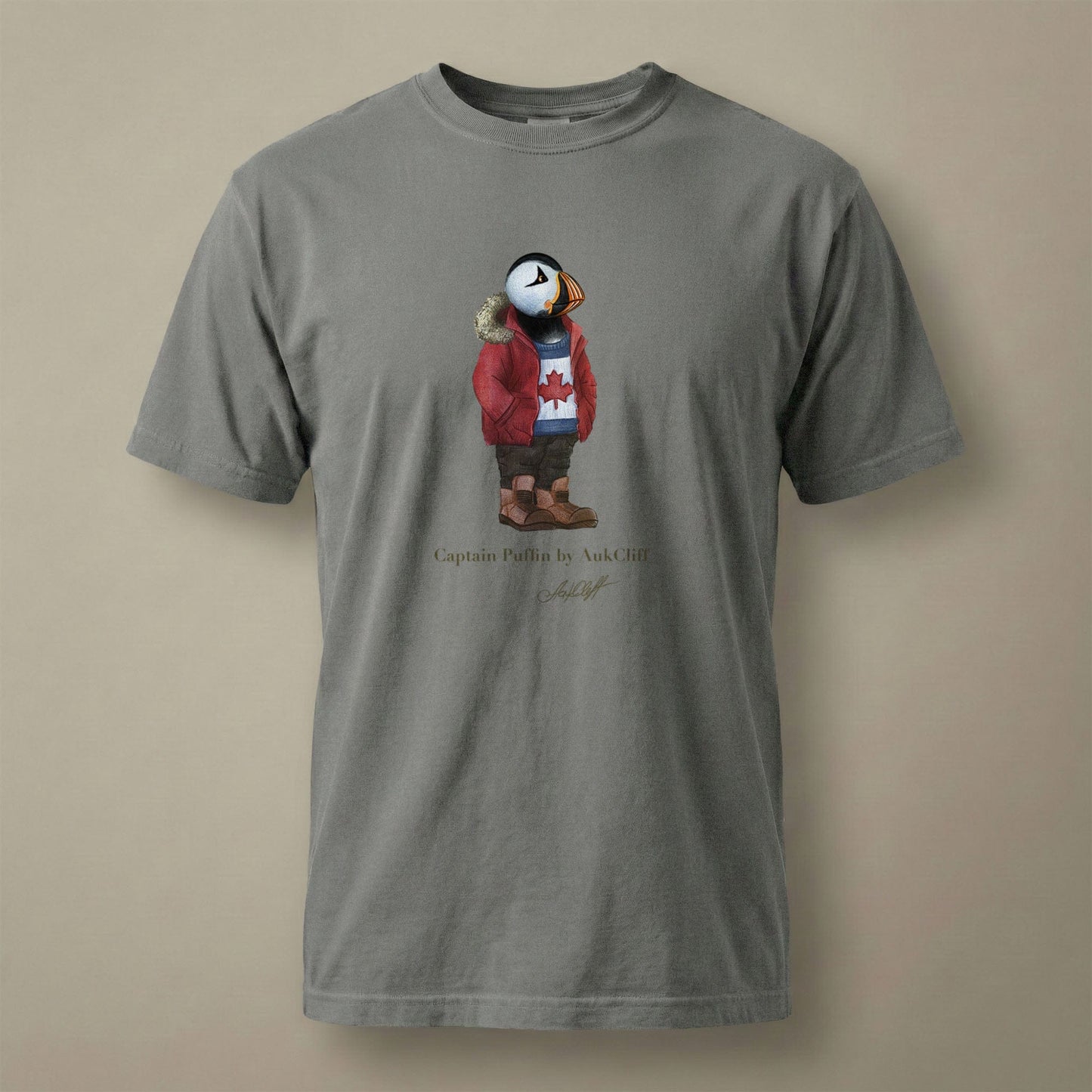 AukCliff Captain Puffin T-shirt Grey / S Captain Puffin™ “Canada Trailkeeper” Comfort Colors T-Shirt