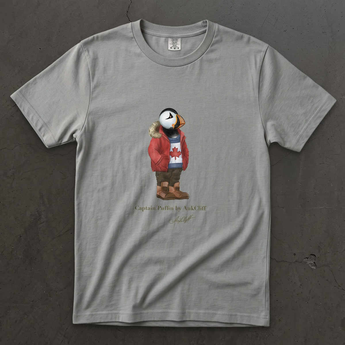 AukCliff Captain Puffin T-shirt Grey / S Captain Puffin™ “Canada Trailkeeper” Comfort Colors T-Shirt