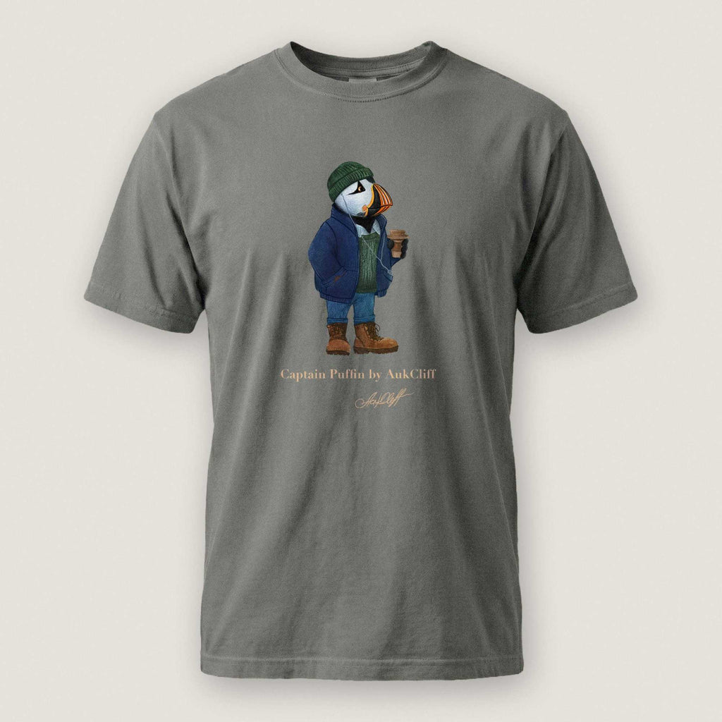 AukCliff Captain Puffin T-shirt Grey / S Captain Puffin™ Coffeehouse Comfort Colors T-Shirt