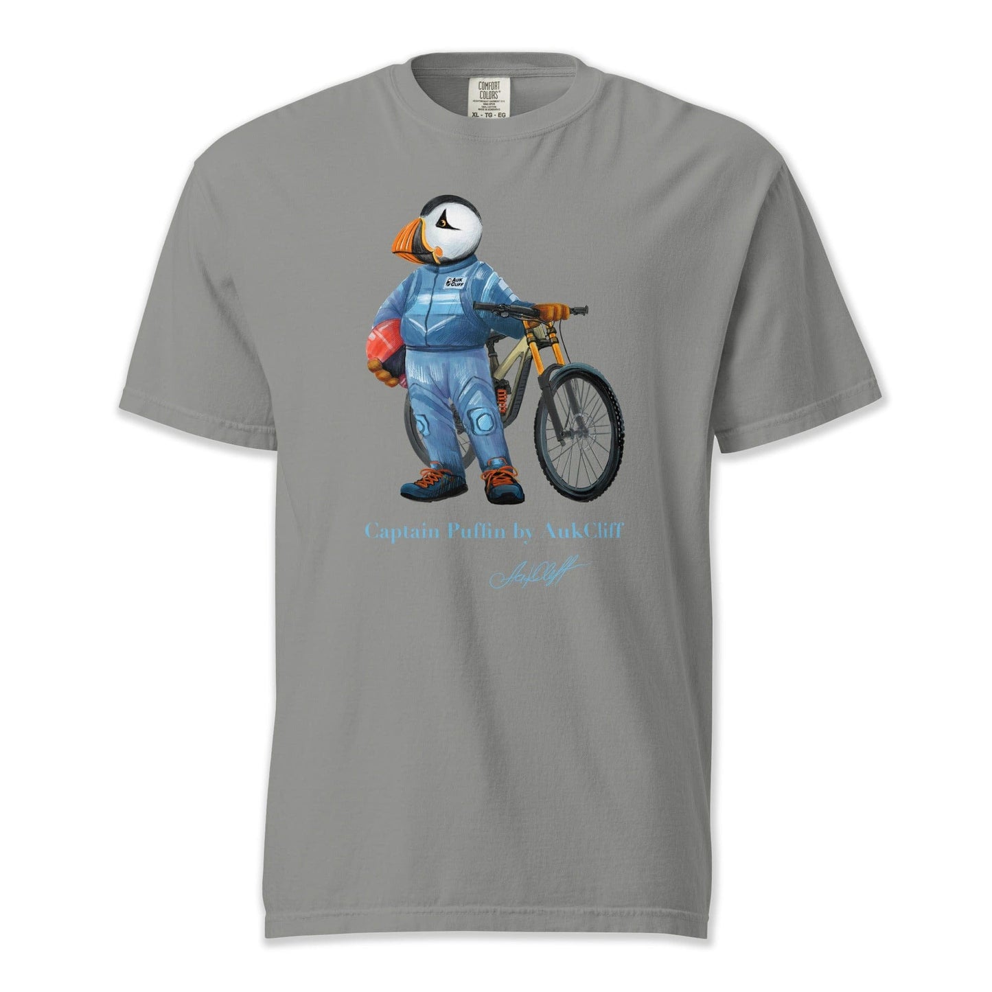 AukCliff Captain Puffin T-shirt Grey / S Captain Puffin™ Downhill Mountain Biker Comfort Colors T-Shirt