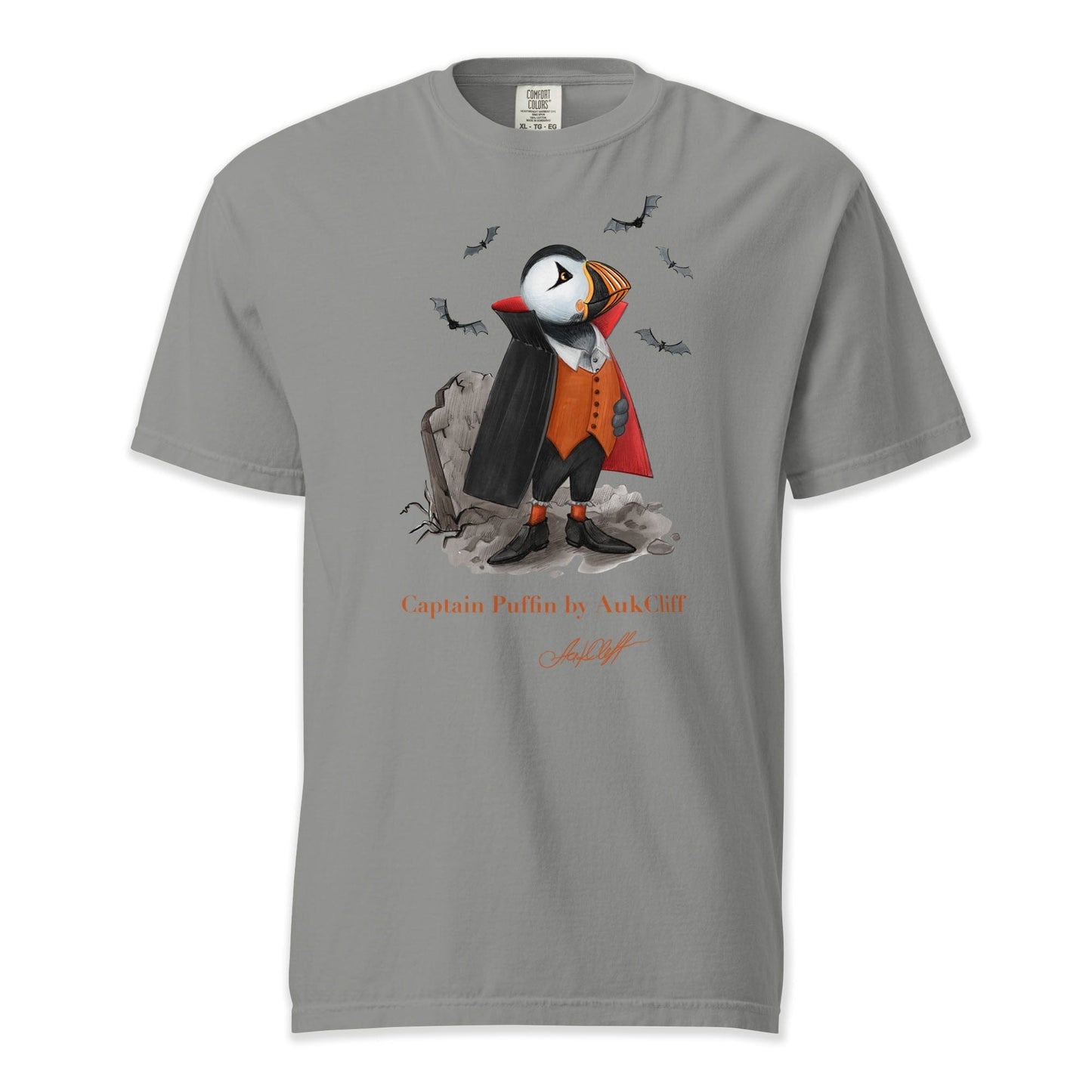 AukCliff Captain Puffin T-shirt Grey / S Captain Puffin™ Dracula Comfort Colors T-Shirt