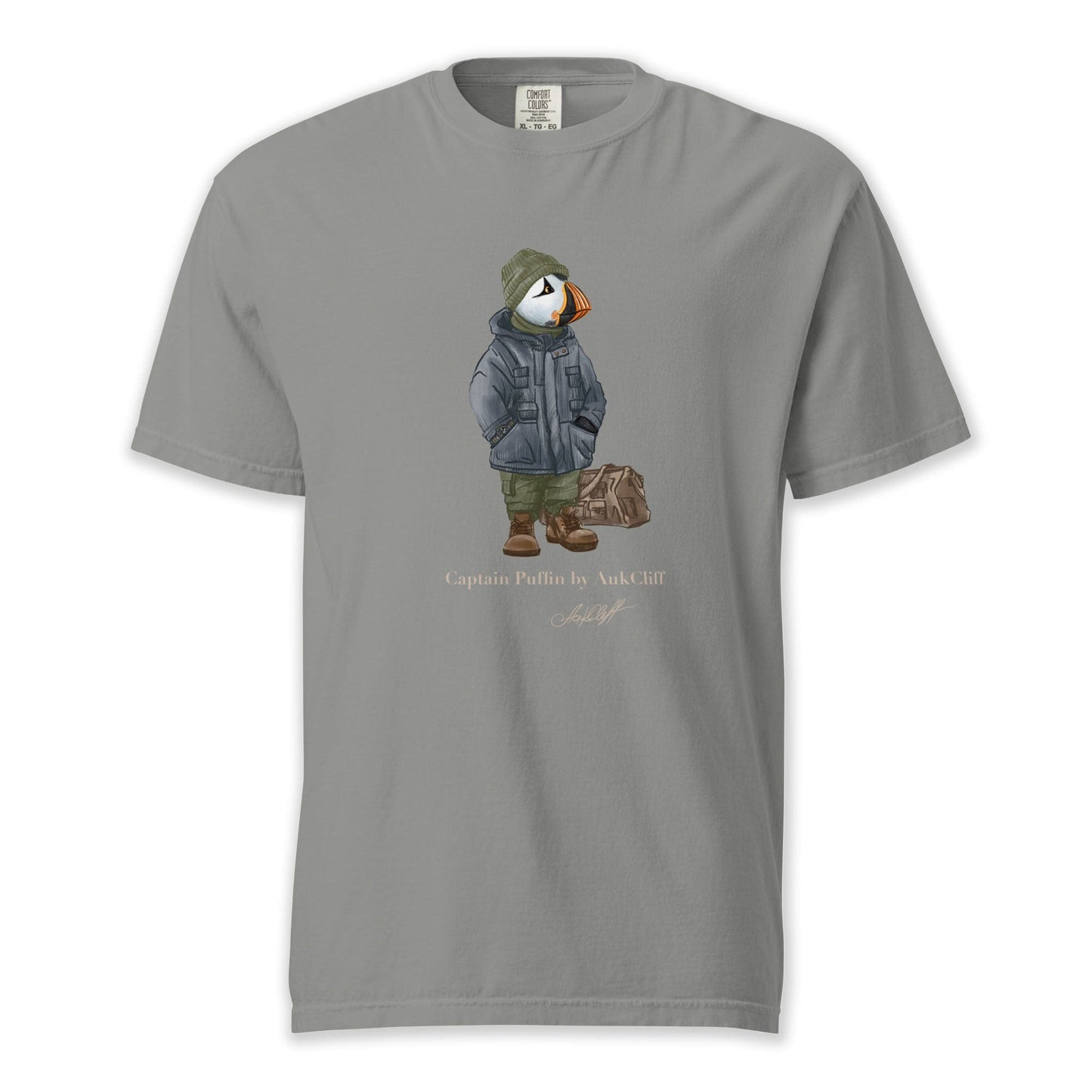 AukCliff® Captain Puffin T-shirt Grey / S Captain Puffin™ “Expedition Scout” Comfort Colors T-Shirt
