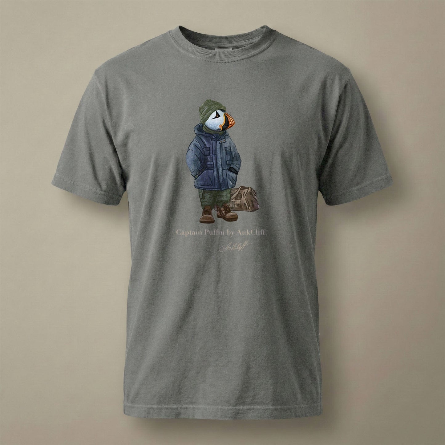 AukCliff® Captain Puffin T-shirt Grey / S Captain Puffin™ “Expedition Scout” Comfort Colors T-Shirt