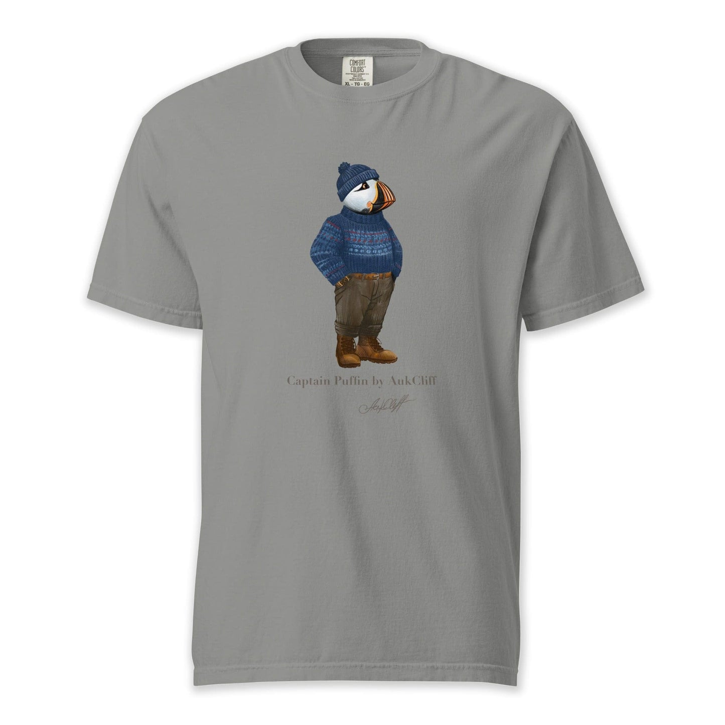 AukCliff Captain Puffin T-shirt Grey / S Captain Puffin™ “Faroe Islands Fisherman” Comfort Colors T-Shirt