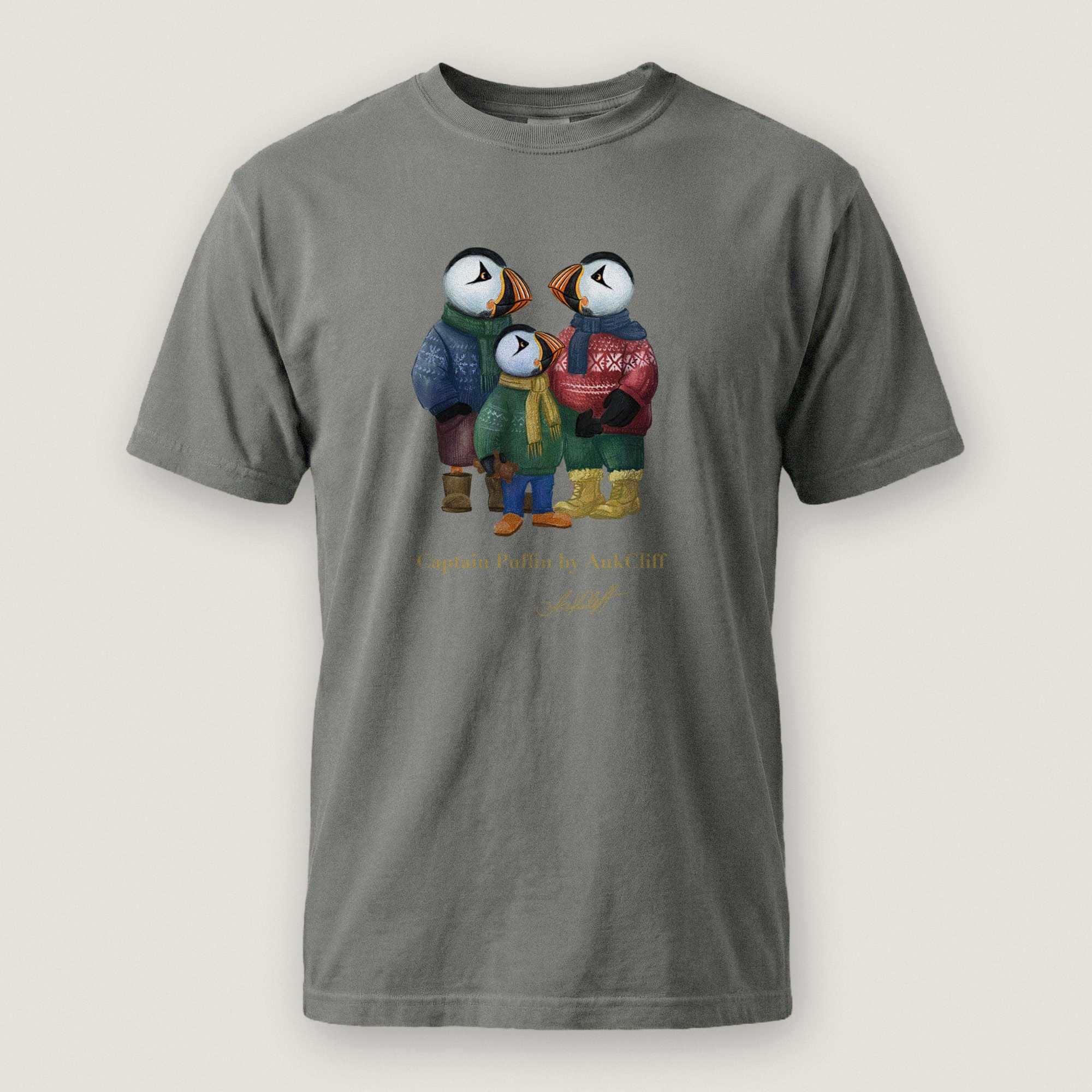 AukCliff Captain Puffin T-shirt Grey / S Captain Puffin™ “Festive Family” Comfort Colors T-Shirt