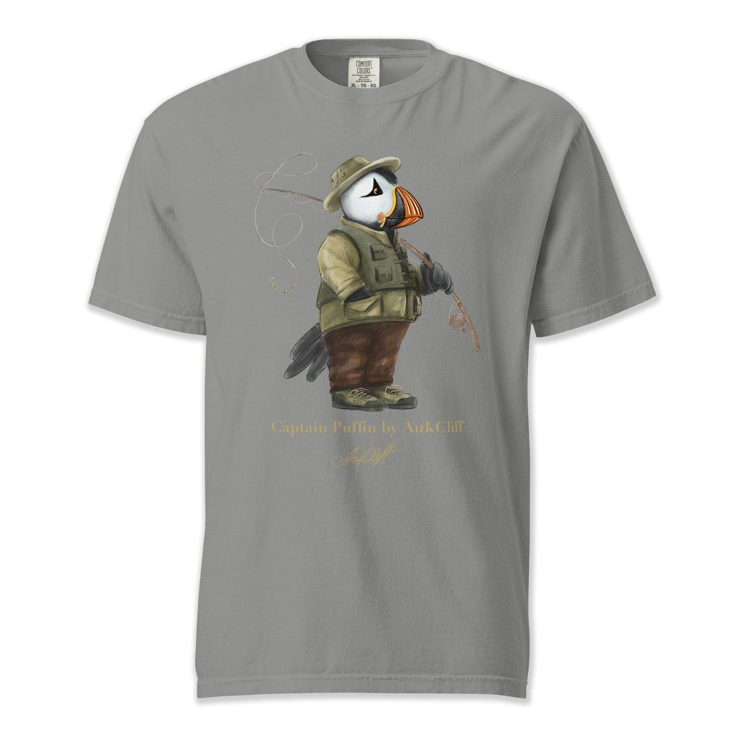 AukCliff Captain Puffin T-shirt Grey / S Captain Puffin™ Fly Fisherman Comfort Colors T-Shirt