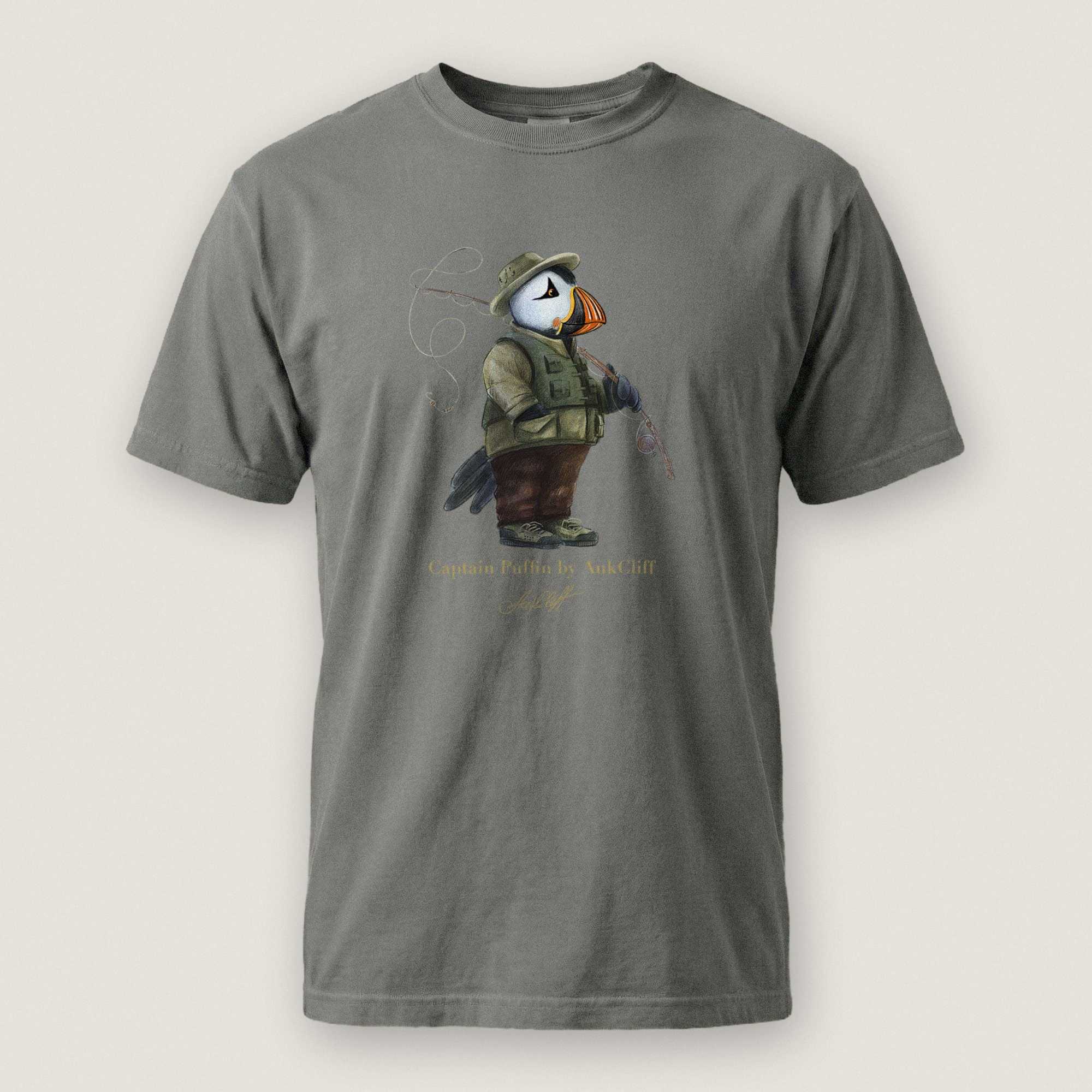 AukCliff Captain Puffin T-shirt Grey / S Captain Puffin™ Fly Fisherman Comfort Colors T-Shirt