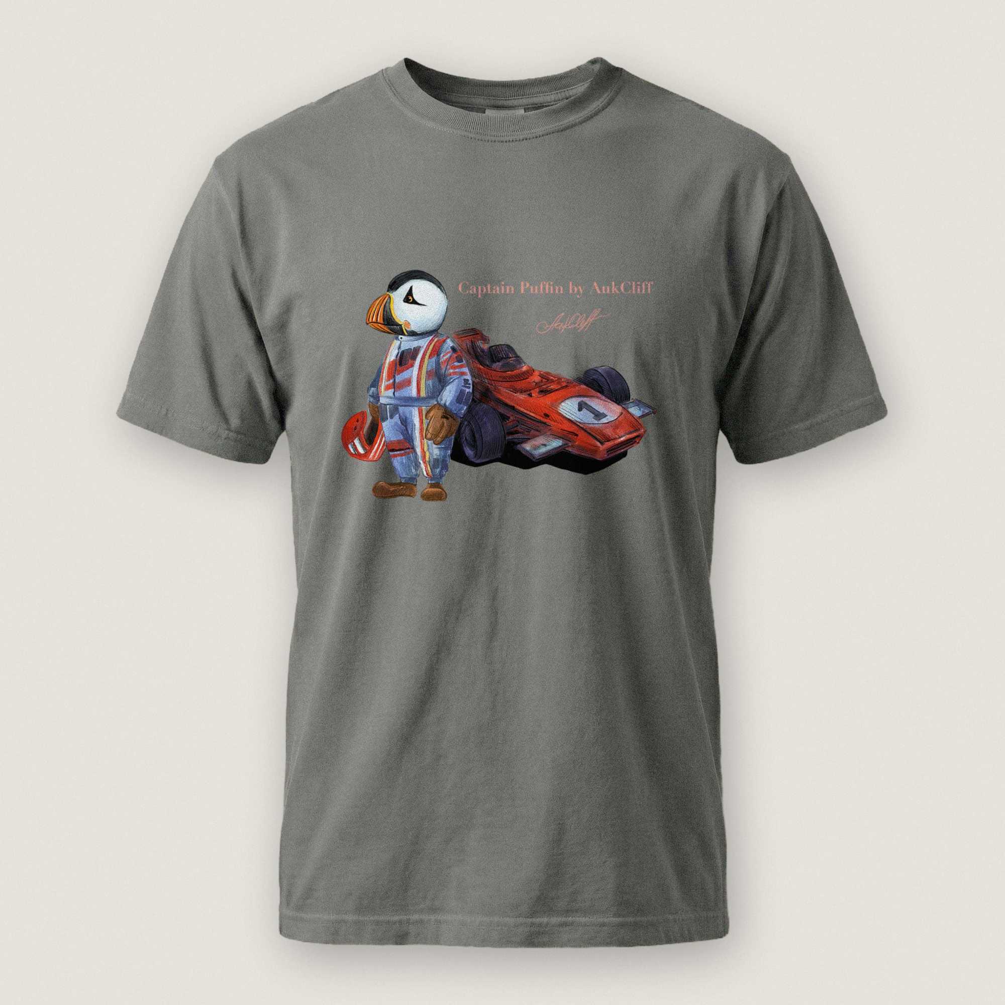 AukCliff Captain Puffin T-shirt Grey / S Captain Puffin™ Formula Racer Comfort Colors T-Shirt