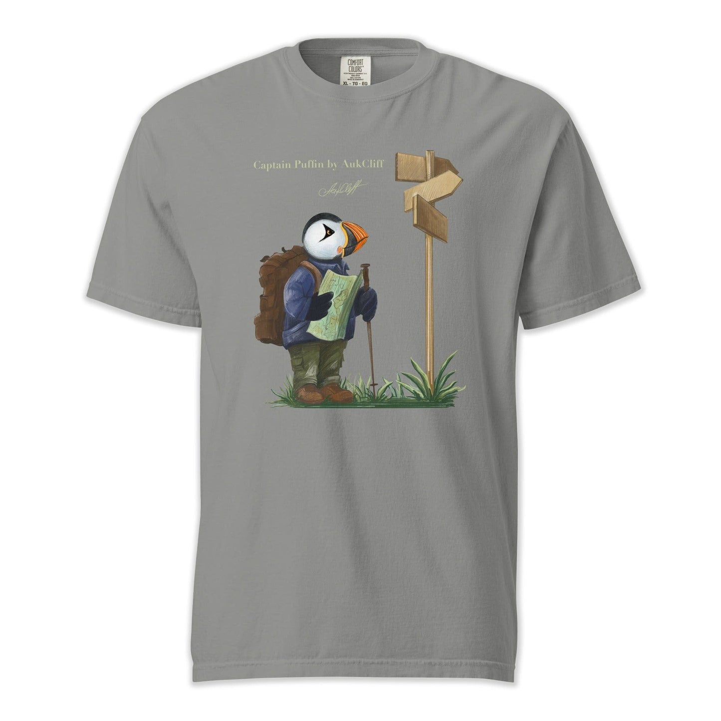 AukCliff Captain Puffin T-shirt Grey / S Captain Puffin™ Hiker Comfort Colors T-Shirt