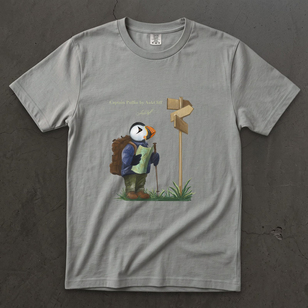 AukCliff Captain Puffin T-shirt Grey / S Captain Puffin™ Hiker Comfort Colors T-Shirt